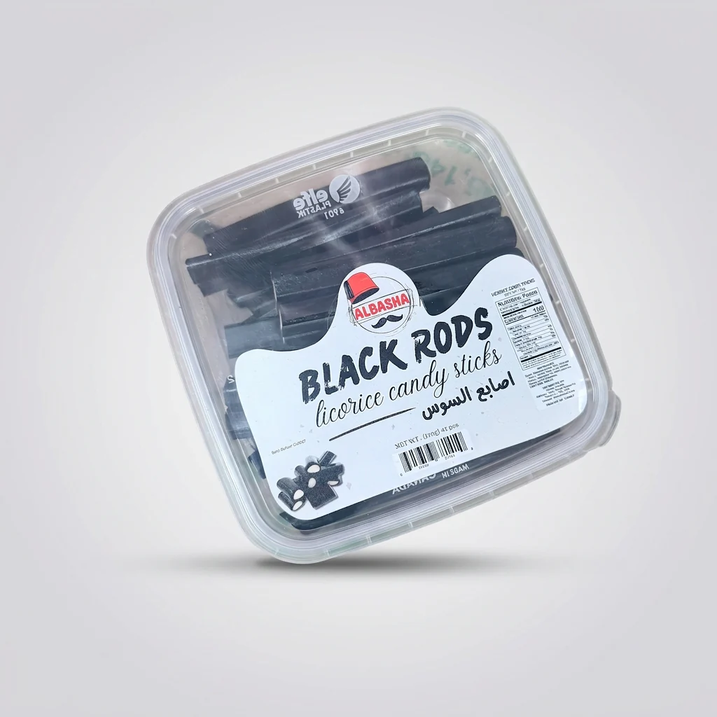 AlBasha Black Rods Licorice Candy Sticks 500g - Authentic Middle Eastern