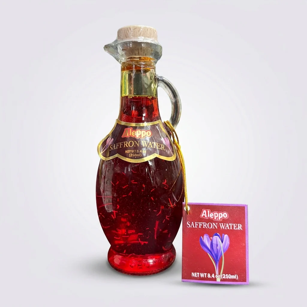 Aleppo Saffron Water 8.4 oz - Premium Liquid Extract for Cooking