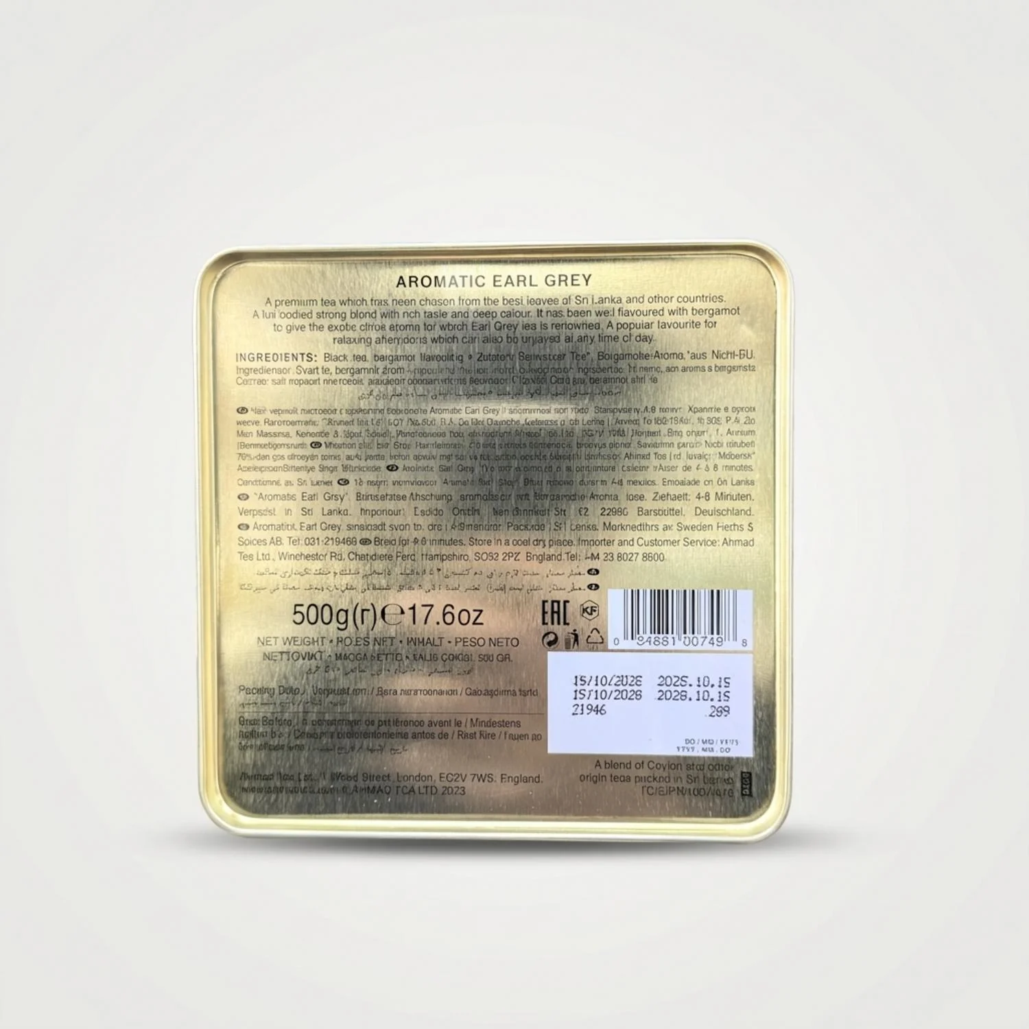 Ahmad Aromatic Earl Grey tea Tin(500g) - Image 2