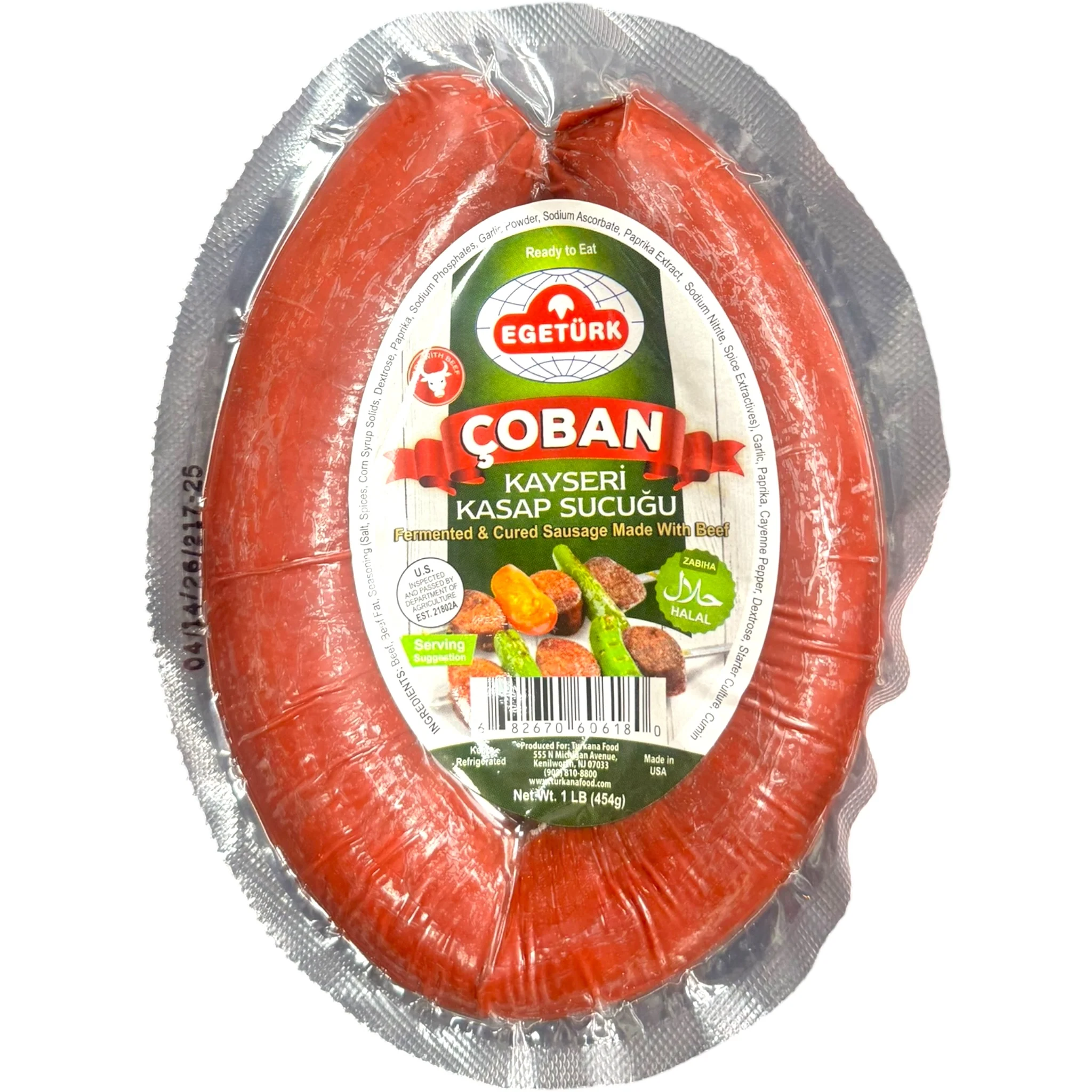 Nazar Egeturk Coban Kayseri Kasap Sucugu Turkish Sausage, 1 lb