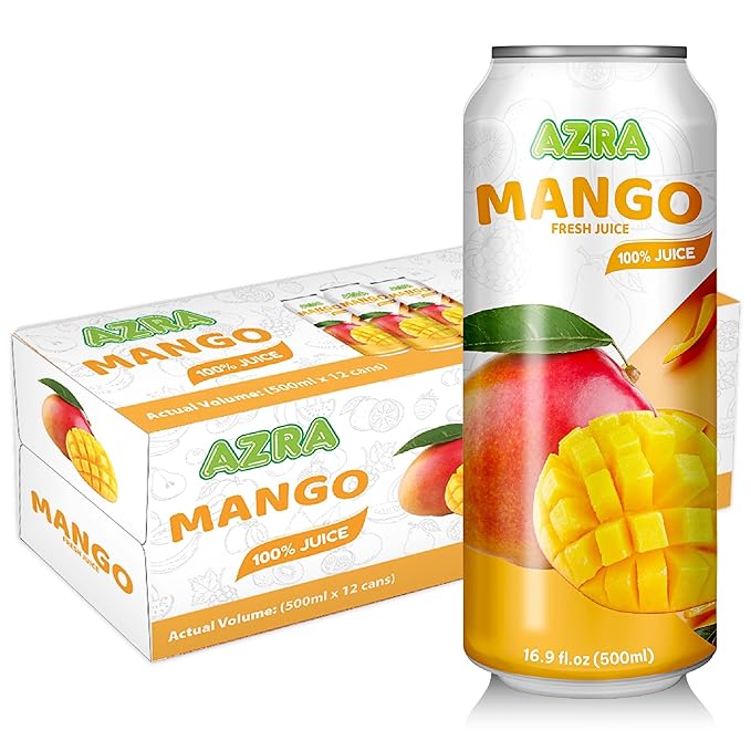 AZRA 100% Organic Juice – 500ml Cans, Zero Sugar Beverages Variety Pack for Healthy Kids & Adults - Image 10