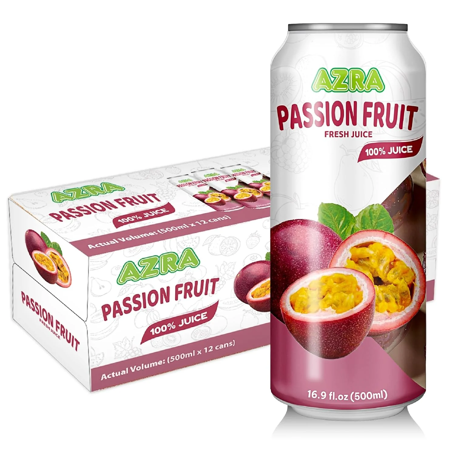 AZRA 100% Organic Juice – 500ml Cans, Zero Sugar Beverages Variety Pack for Healthy Kids & Adults - Image 13