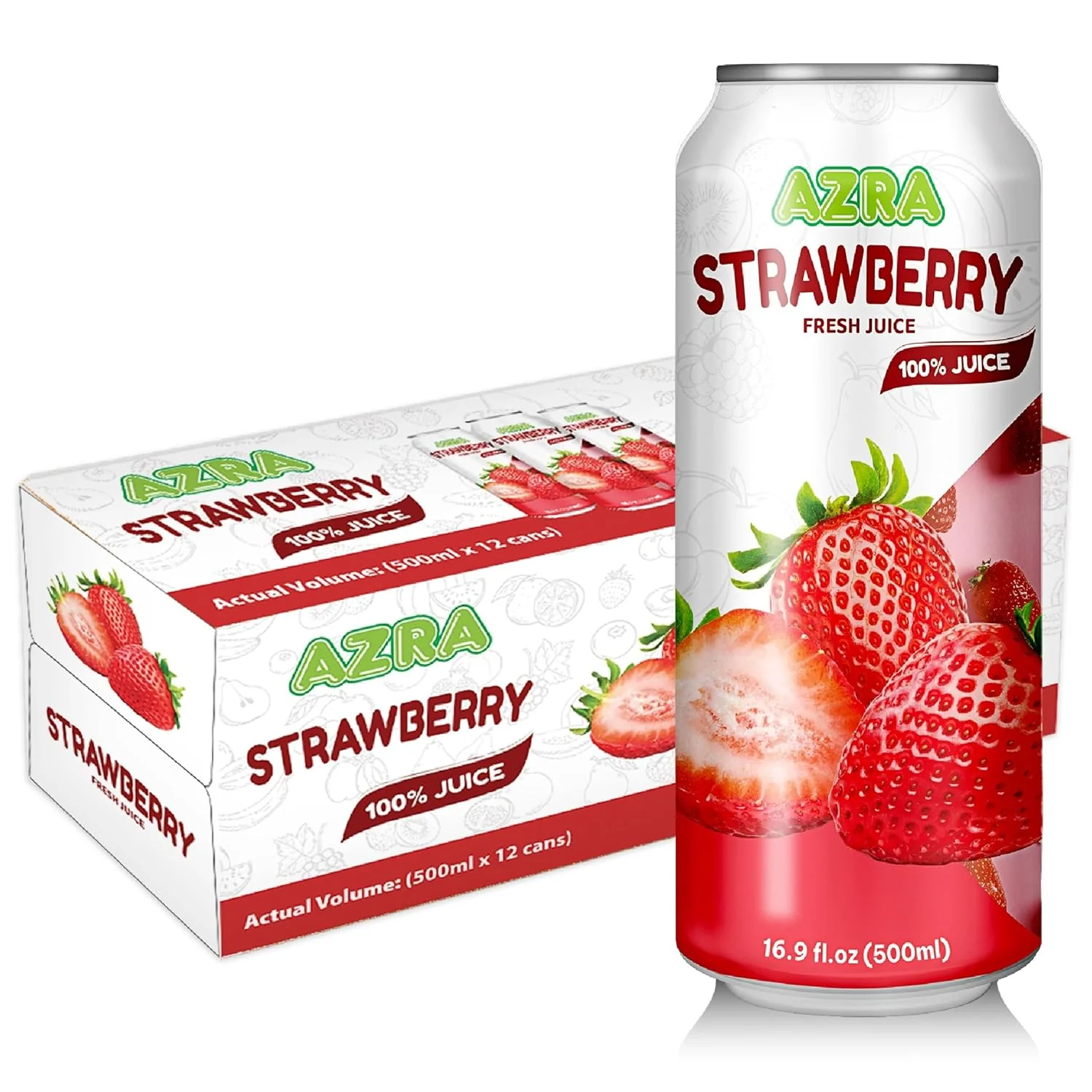 AZRA 100% Organic Juice – 500ml Cans, Zero Sugar Beverages Variety Pack for Healthy Kids & Adults - Image 18