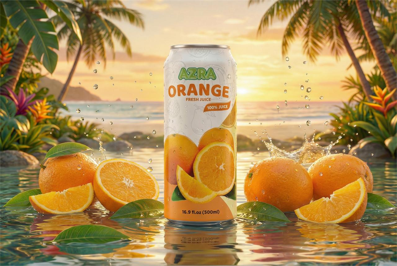 AZRA 100% Organic Juice – 500ml Cans, Zero Sugar Beverages Variety Pack for Healthy Kids & Adults - Image 25