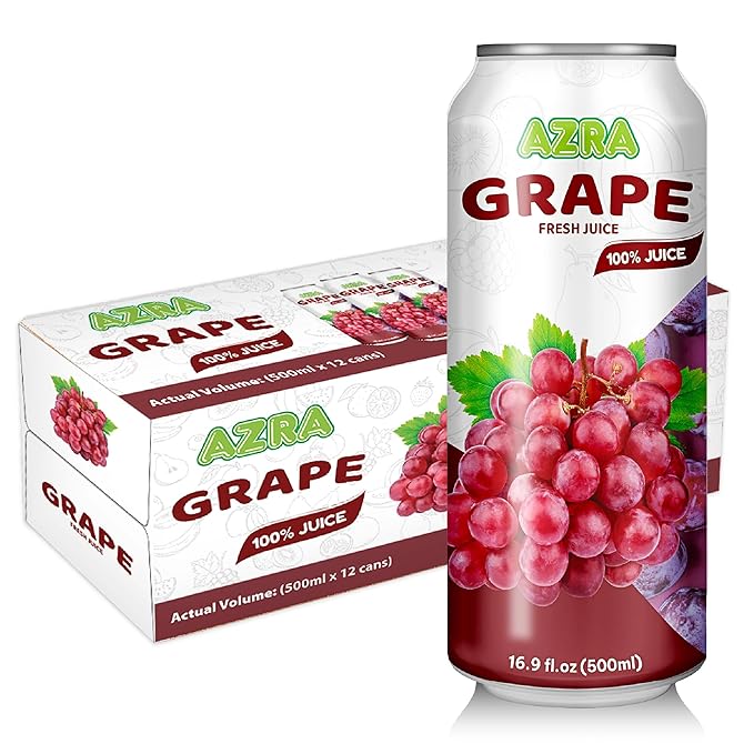 AZRA 100% Organic Juice – 500ml Cans, Zero Sugar Beverages Variety Pack for Healthy Kids & Adults - Image 6