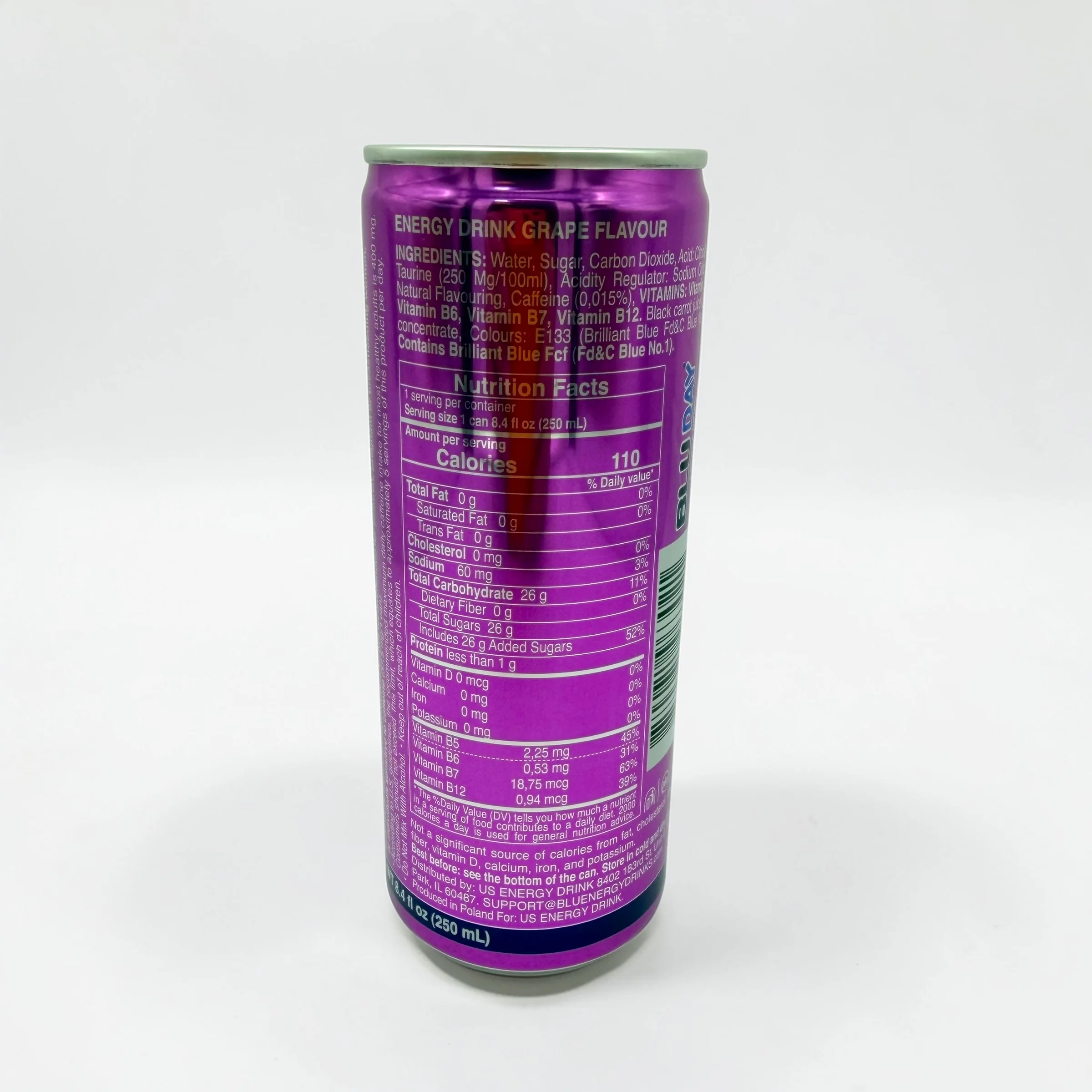Blu Day Grape Flavor Energy Drink - Image 4