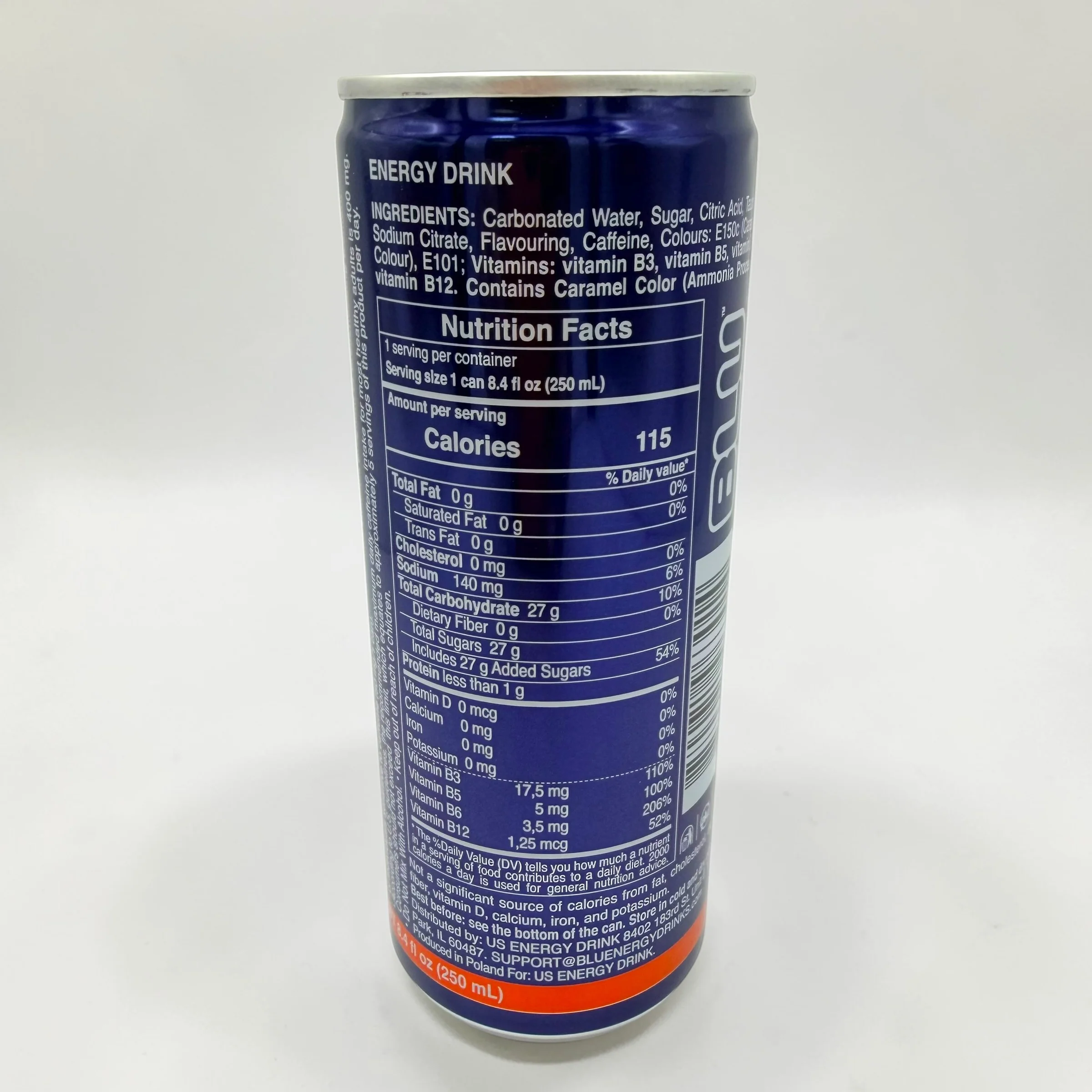 BLU DAY Refreshing  Classic Energy Drink 250ml Can - Image 5