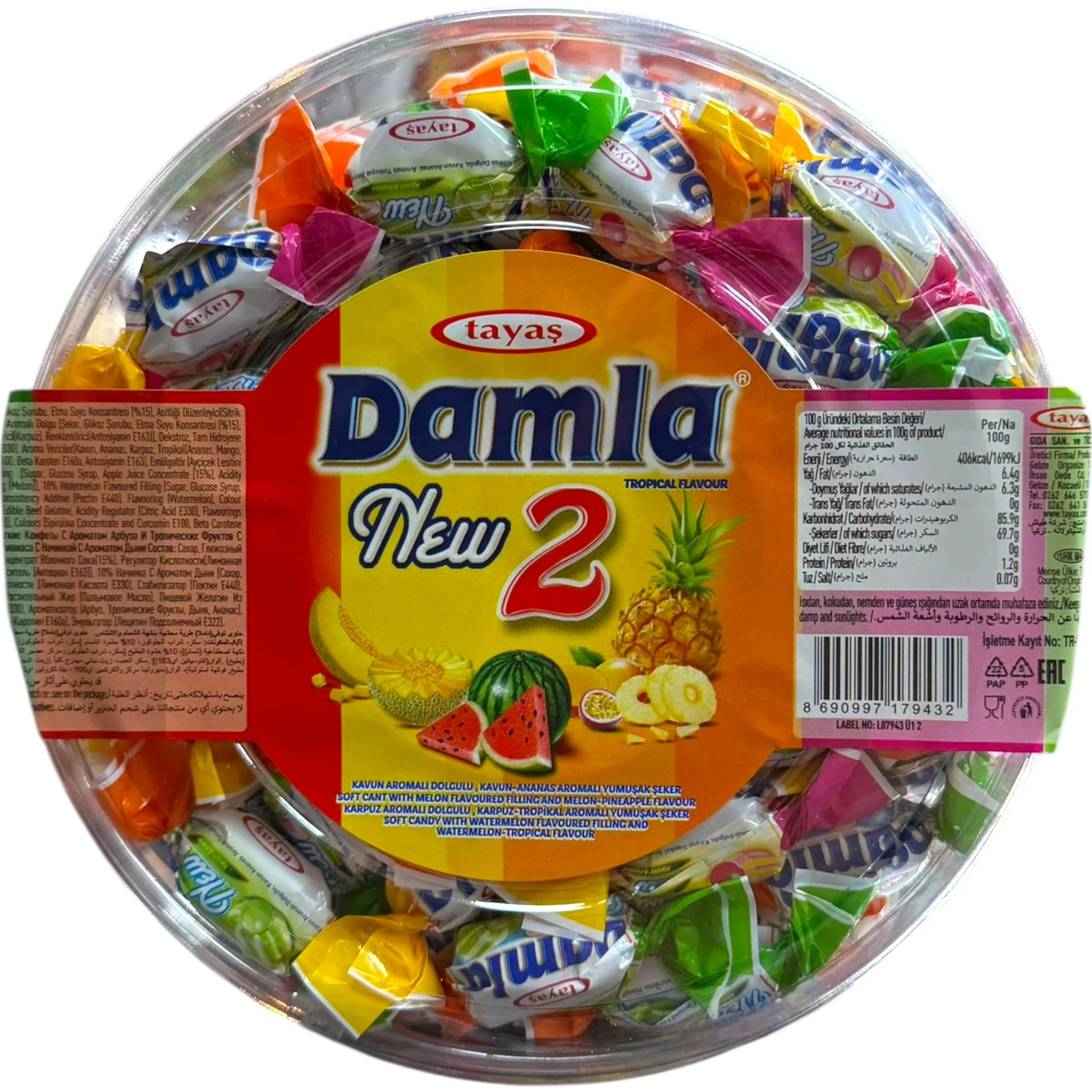 BONART Sweeties Damla Tropical Candy 800 G