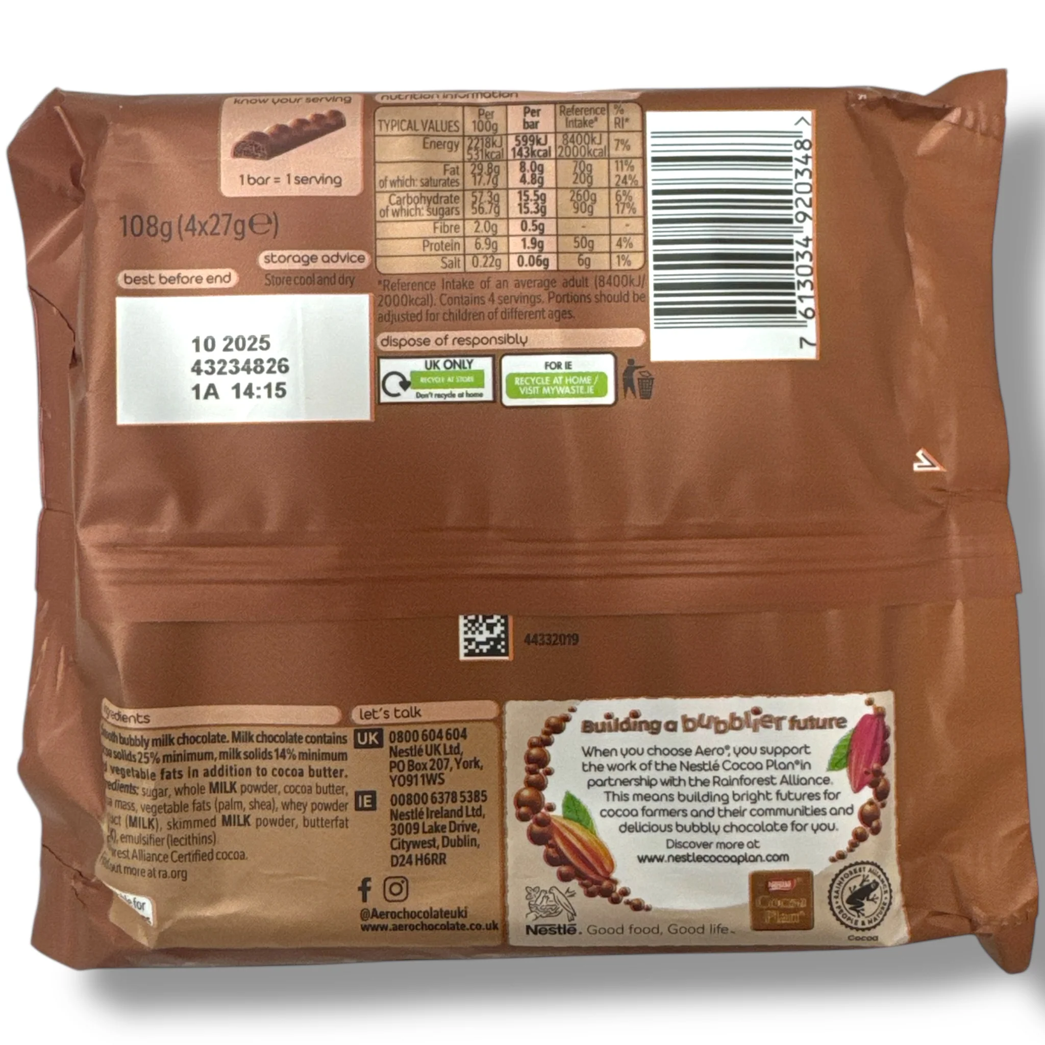 Cadbury Aero Chocolate Bar - Image 2
