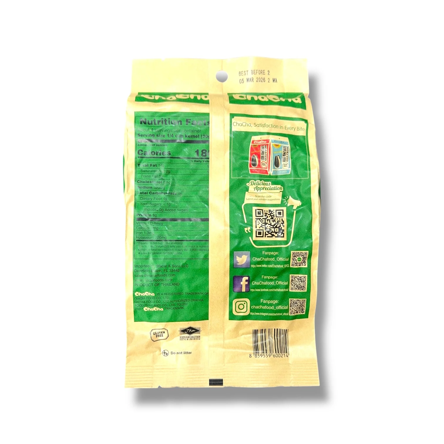 Chacha Coconut Flavored Sunflower Seeds - Image 2
