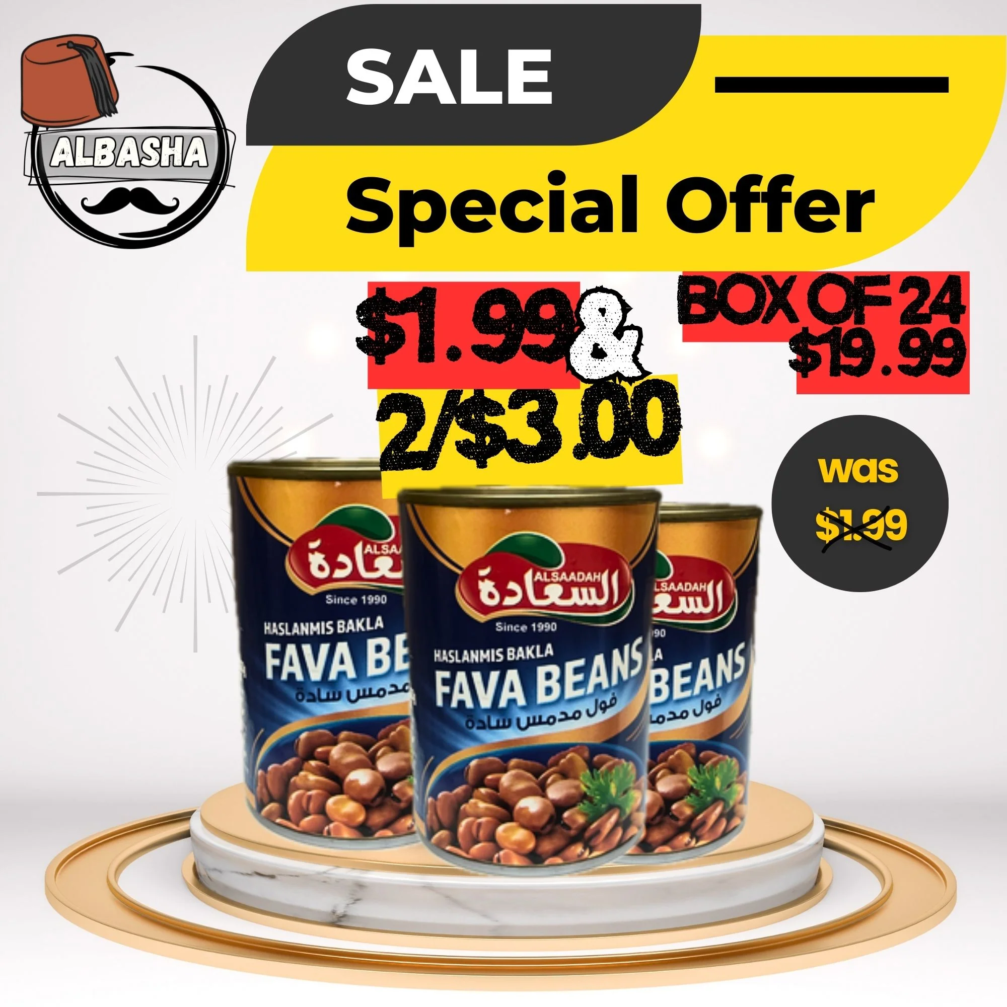 Alsadah Cooked Fava Beans Case of 24 - Image 2