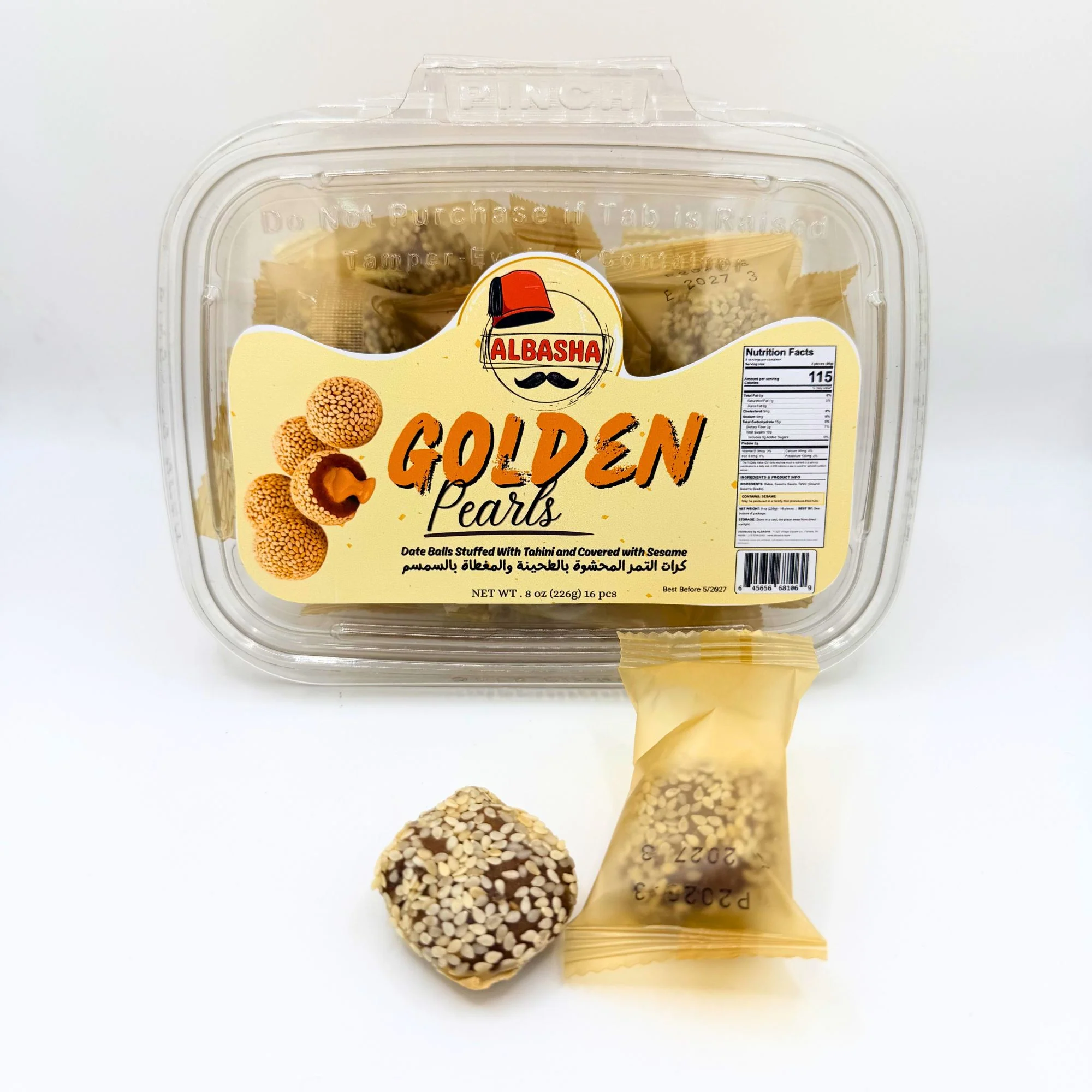 Golden Pearls Date Balls Stuffed With Tahini And Covered With Sesame - Authentic Middle Eastern Treat - Image 3