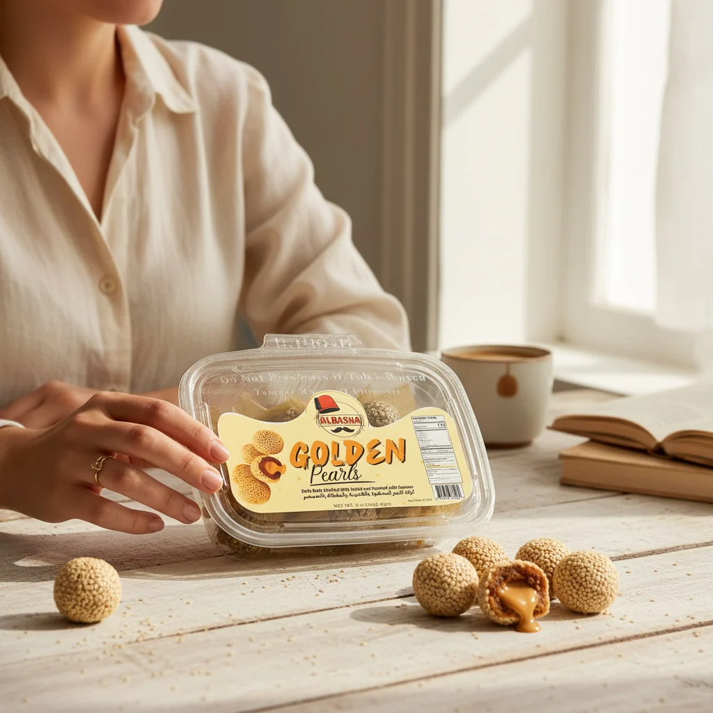 Golden Pearls Date Balls Stuffed With Tahini And Covered With Sesame - Authentic Middle Eastern Treat - Image 4