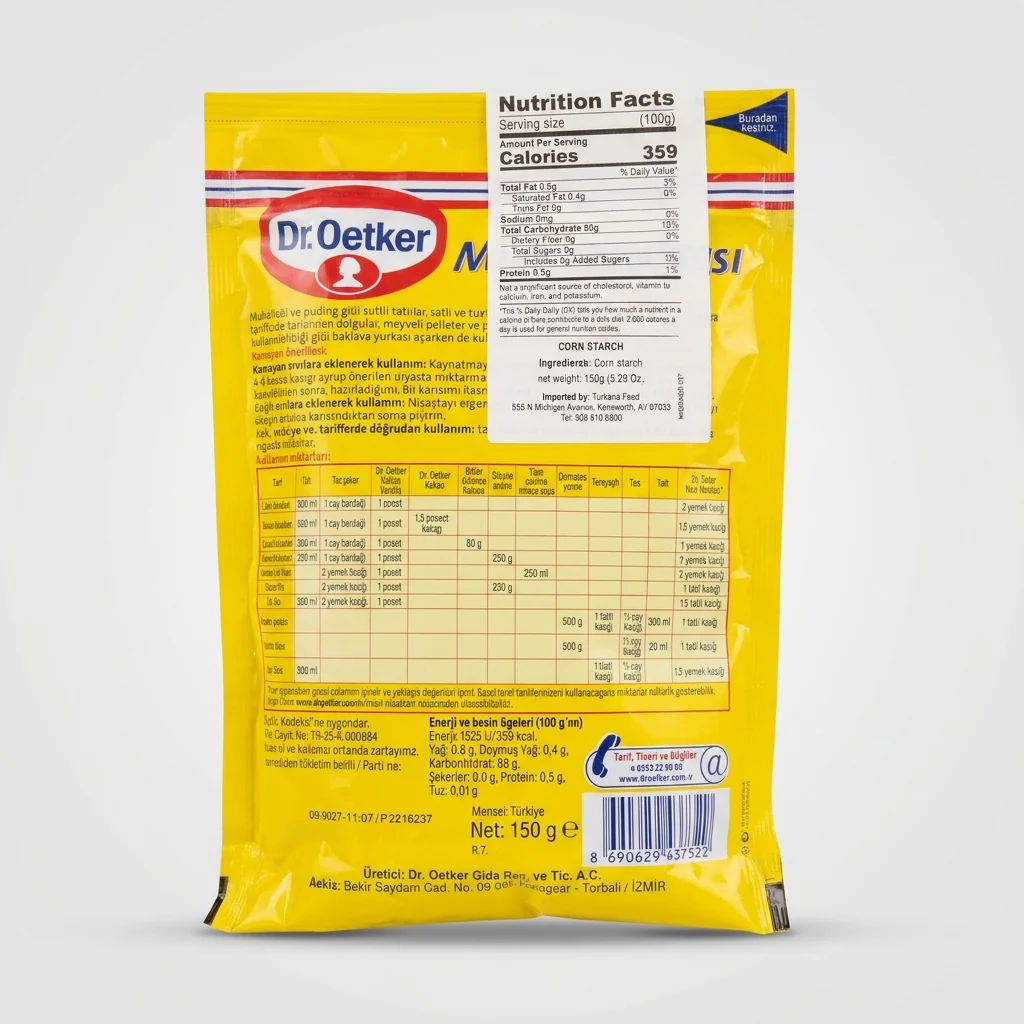 Dr. Oetker Mısır Nişastası 150g - Turkish Corn Starch for Baking - Image 2