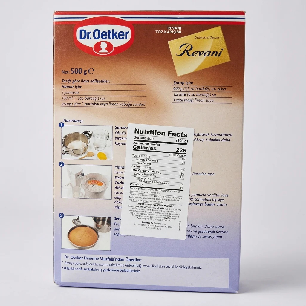 Dr. Oetker Revani 500g - Traditional Turkish Semolina Cake Mix - Image 2