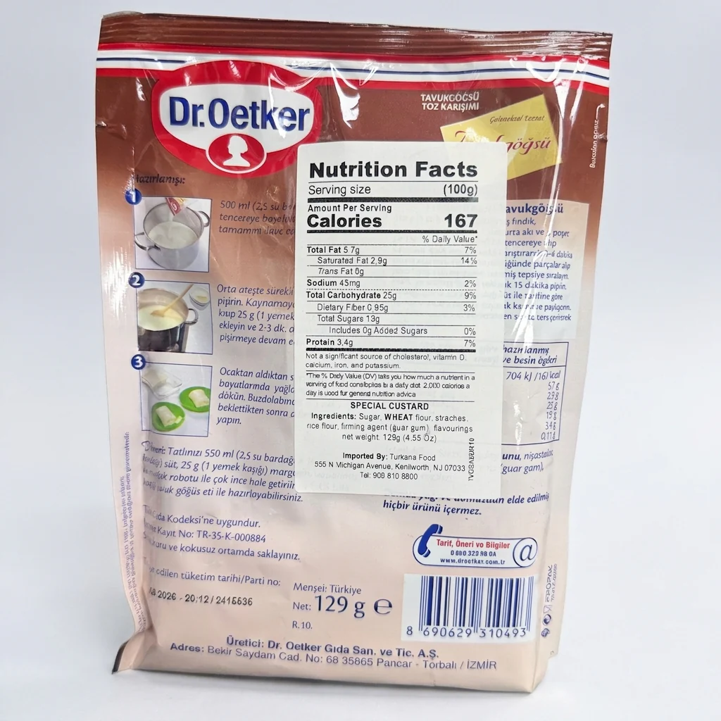 Dr. Oetker Tavukgöğsü 129g - Traditional Turkish Chicken Breast Pudding Mix - Image 2