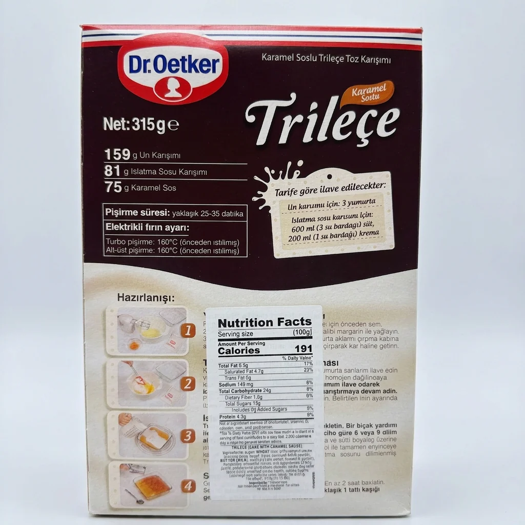 Dr. Oetker Trilece 315g - Turkish Caramel Sauce Tres Leches Cake Mix - Image 2