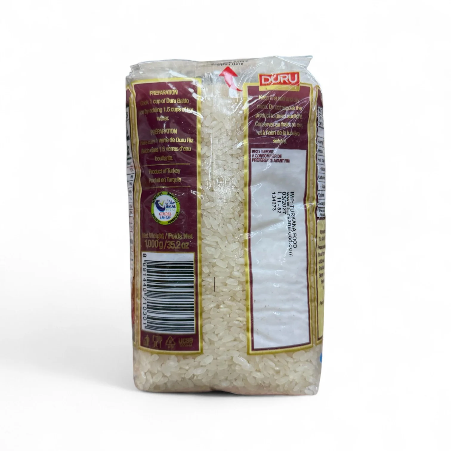Duru Baldo Rice 1KG – Premium Long Grain Sushi Rice - Image 2