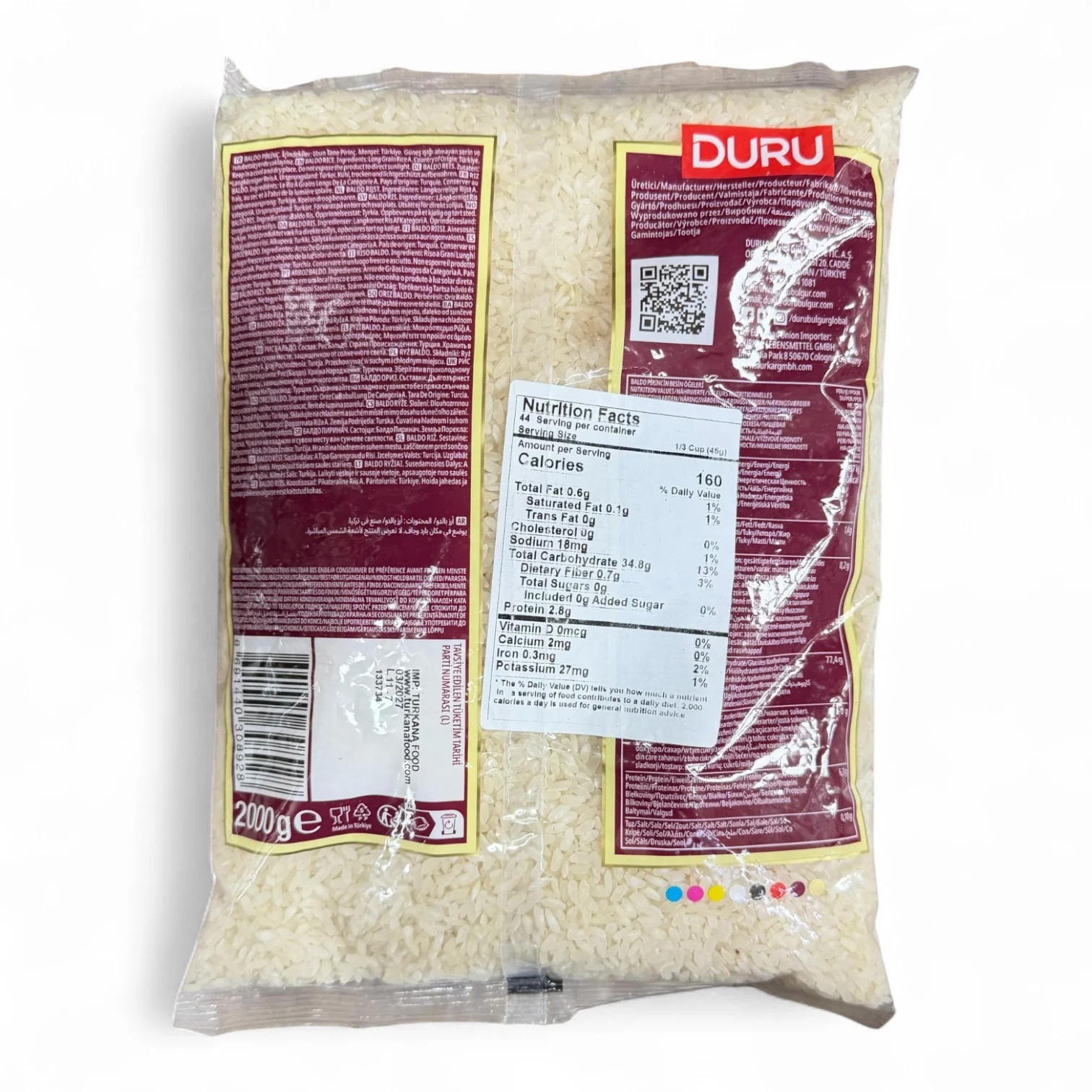 Duru Baldo Rice 2KG – Premium Short Grain Rice - Image 2