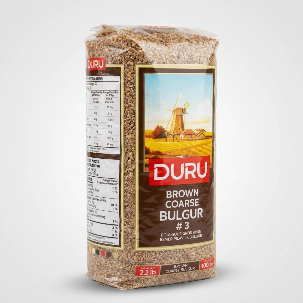 Duru Brown Coarse Bulgur #3 - 2.2 lb (1000g) Premium Turkish Wheat
