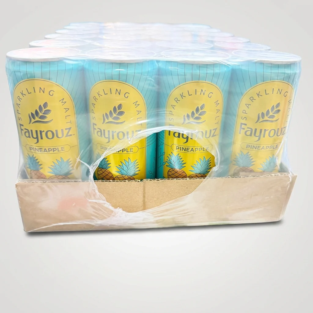 Fayrouz Sparkling Malt Pineapple 24-Pack - Non-Alcoholic Beverage