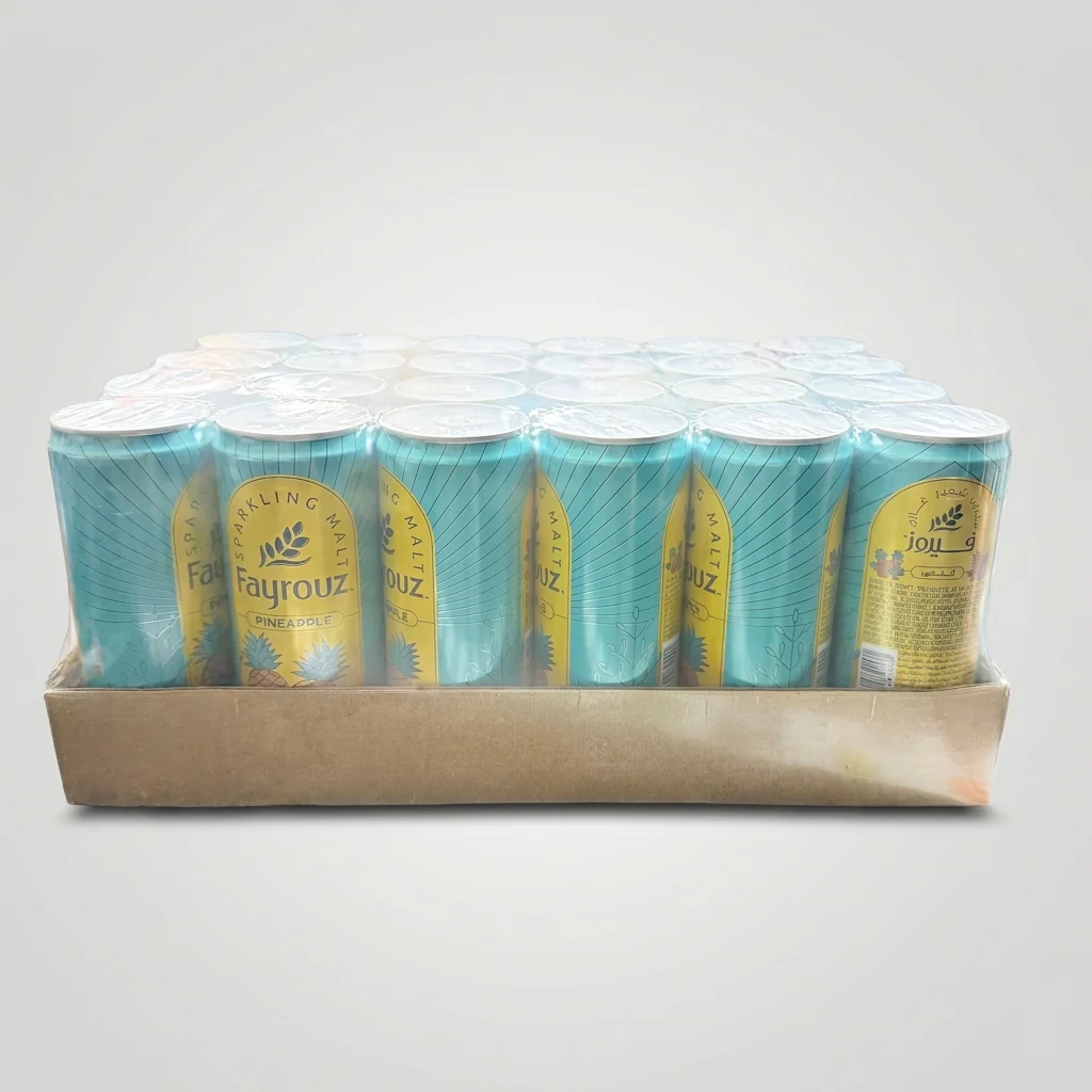 Fayrouz Sparkling Malt Pineapple 24-Pack - Non-Alcoholic Beverage - Image 2