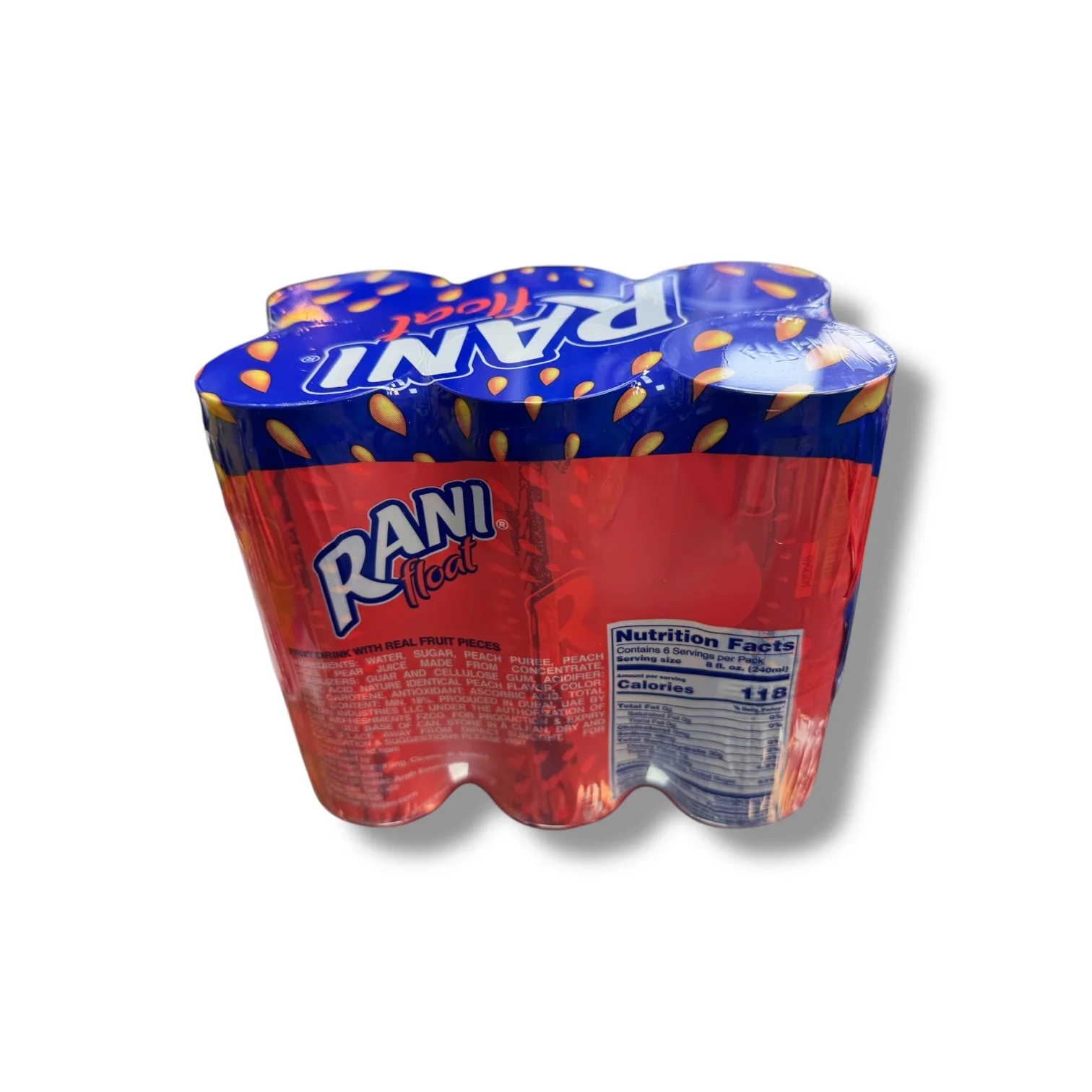 Rani Float Peach Fruit Drink with Real Peach Pieces – 6 Pack - Image 2