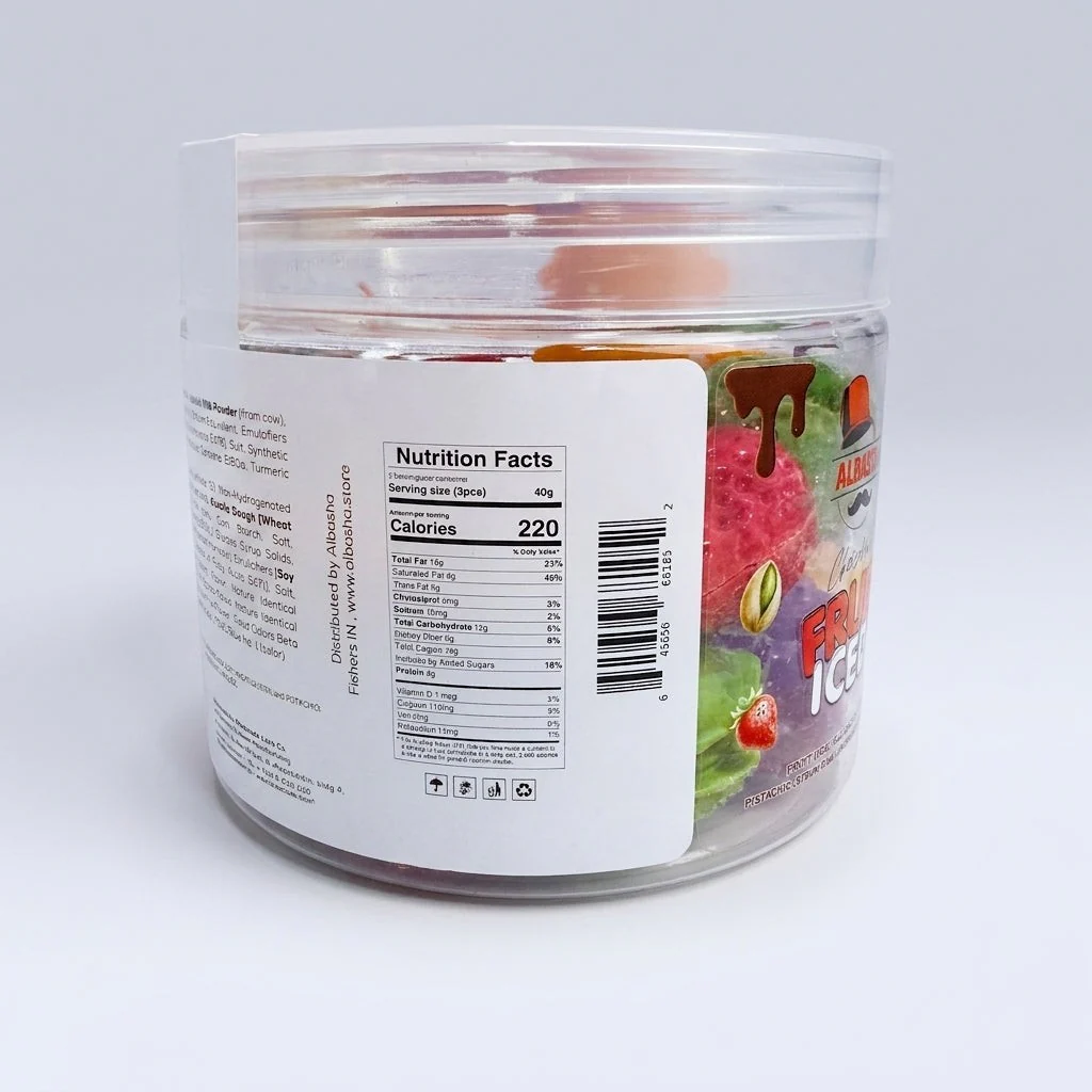 Fruit Iced Chocolate by AlBasha | Kunafa-Filled White Chocolate Jar - Image 2