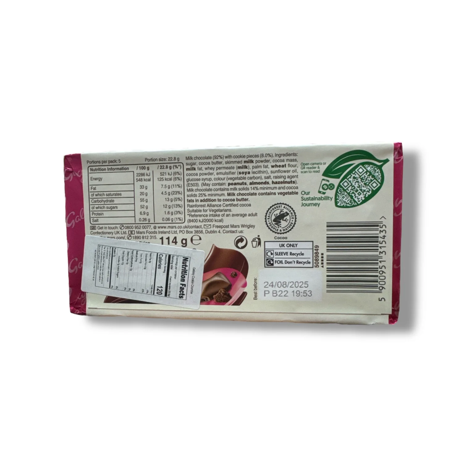 Cadbury Galaxy Cookie Crumble – Crunchy Cookies with Crumble Texture - Image 2