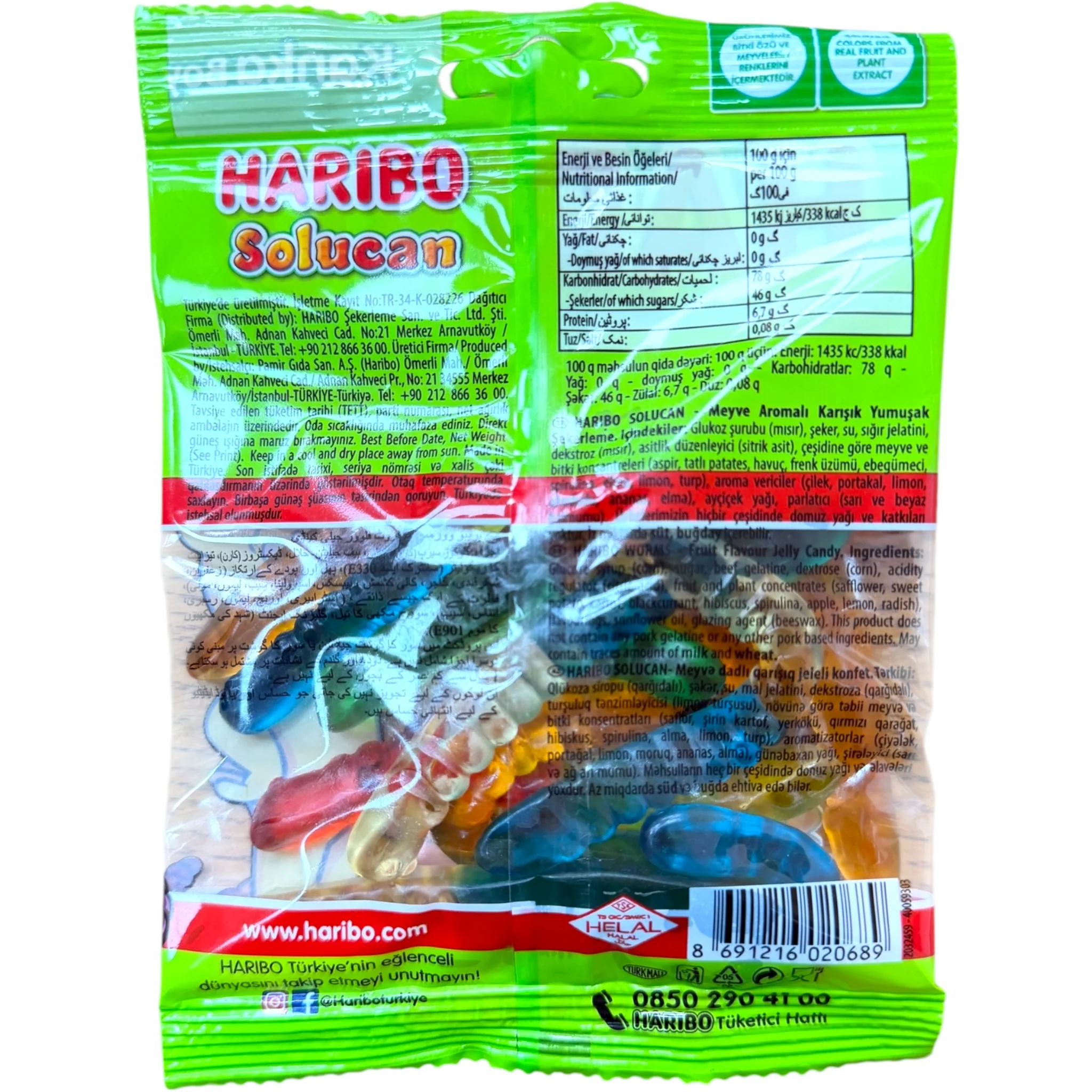 Haribo Gummy Worms Candy Halal Beef Gelatin 150g - Image 2