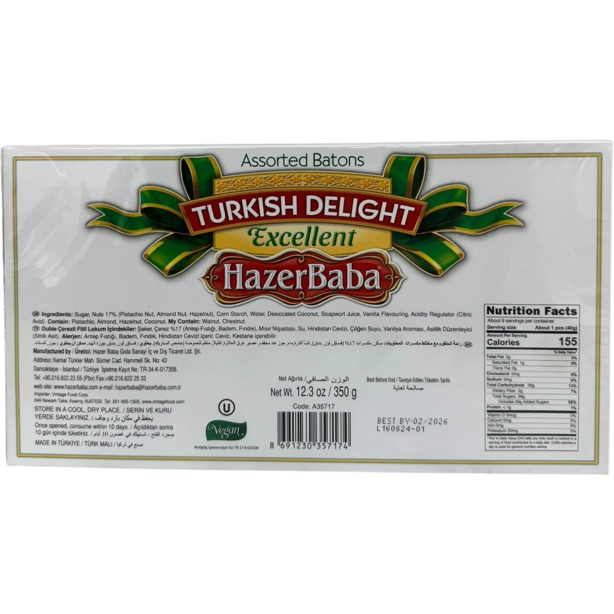 Hazerbaba Traditional Turkish Delight 250g - Image 2