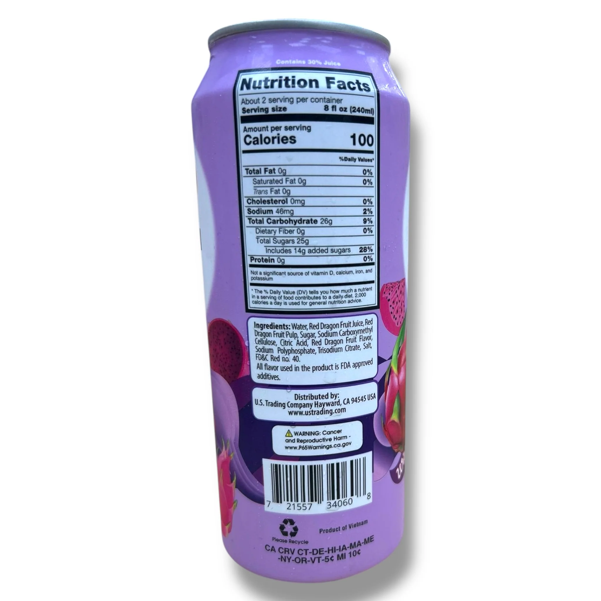 Honey Bee Dragon Fruit Drink With Pulp – 12oz - Image 2