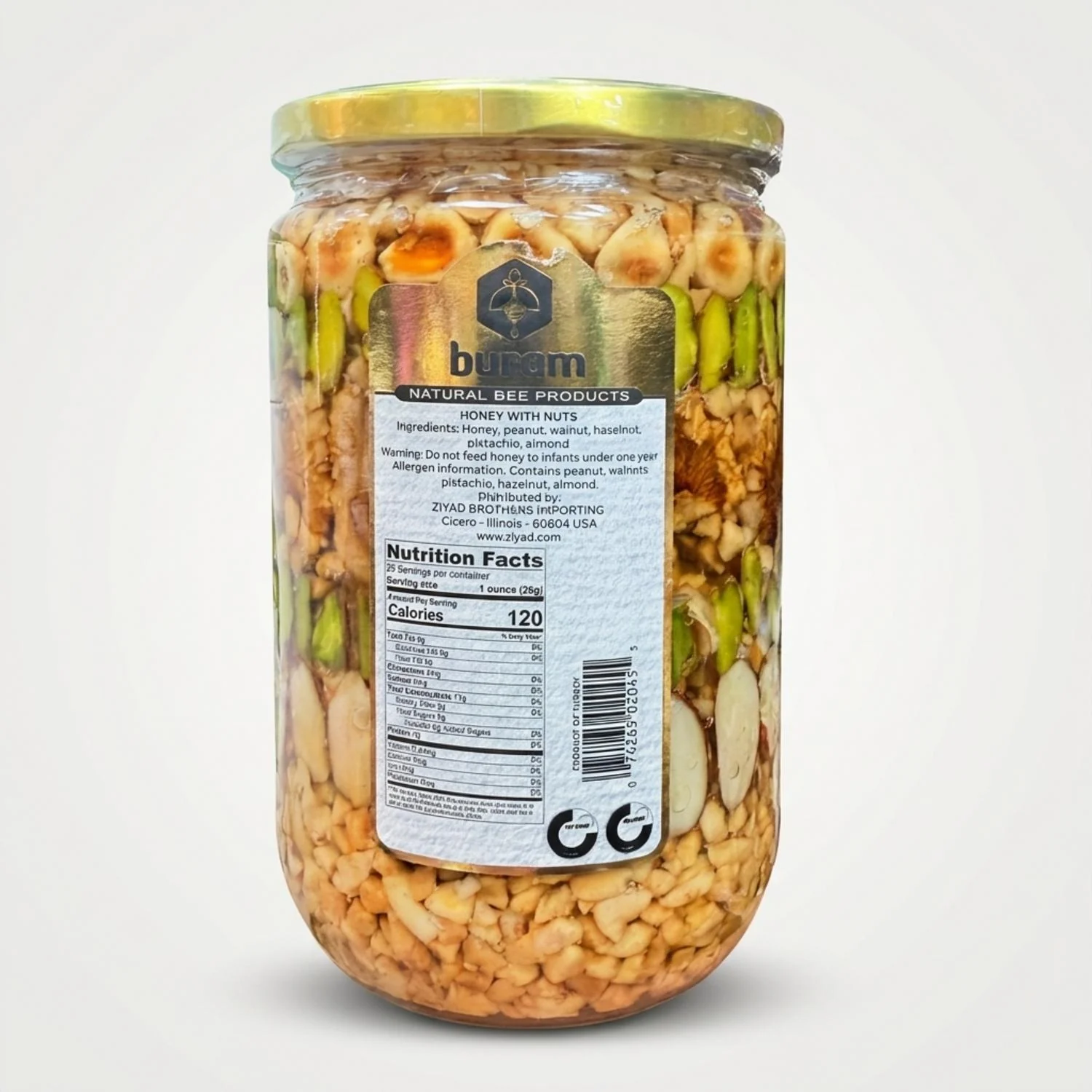 Honey with Nuts by Buram (750g) - Image 2
