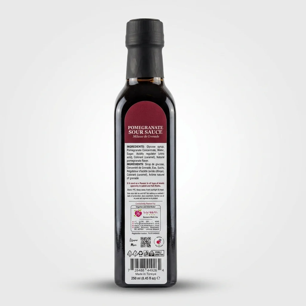 Kareem Chef Pomegranate Sour Sauce 250ml - Authentic Turkish Molasses - Image 2