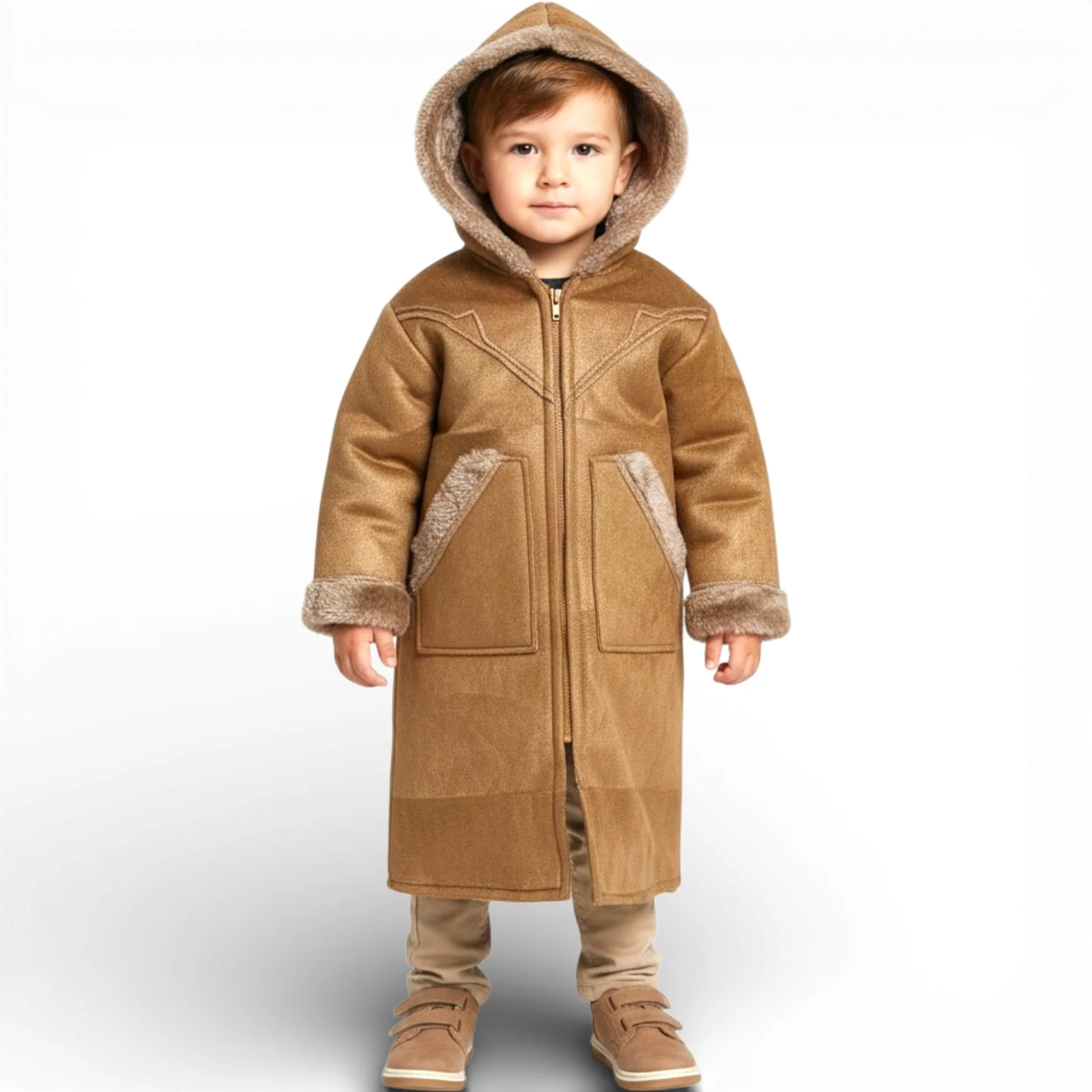 Cozy Kids Hooded Fur Coat – 2-3y Old, Soft Warm Material, Durable & Easy to Wear - Image 4