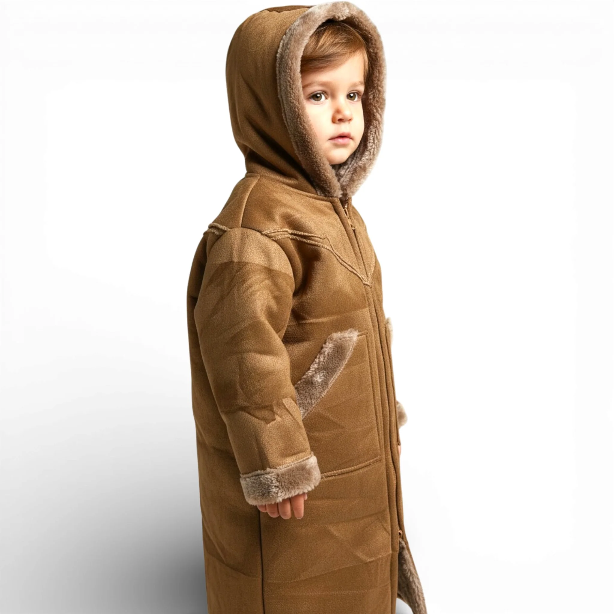 Cozy Kids Hooded Fur Coat – 2-3y Old, Soft Warm Material, Durable & Easy to Wear - Image 6