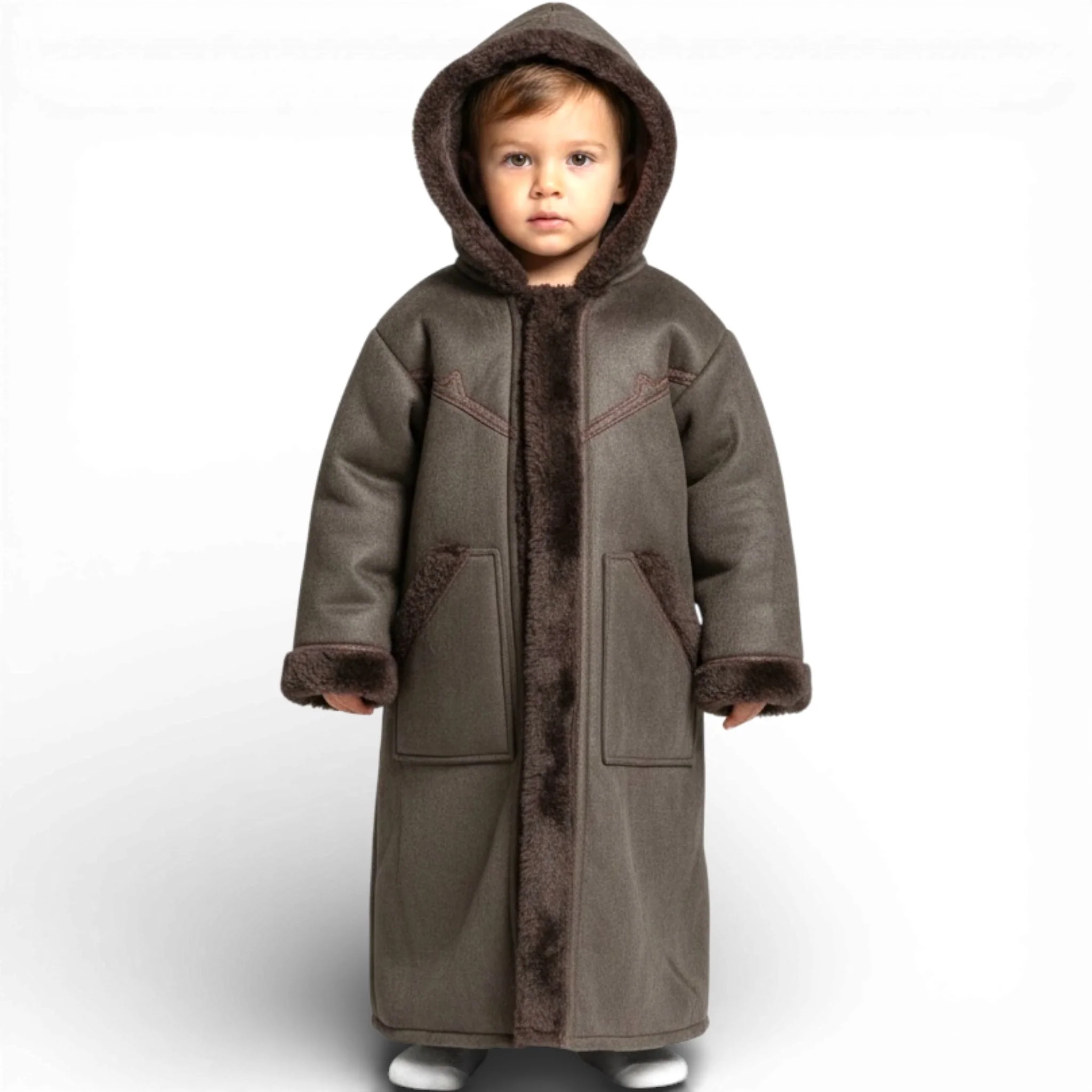 Cozy Kids Hooded Fur Coat – 2-3y Old, Soft Warm Material, Durable & Easy to Wear - Image 7