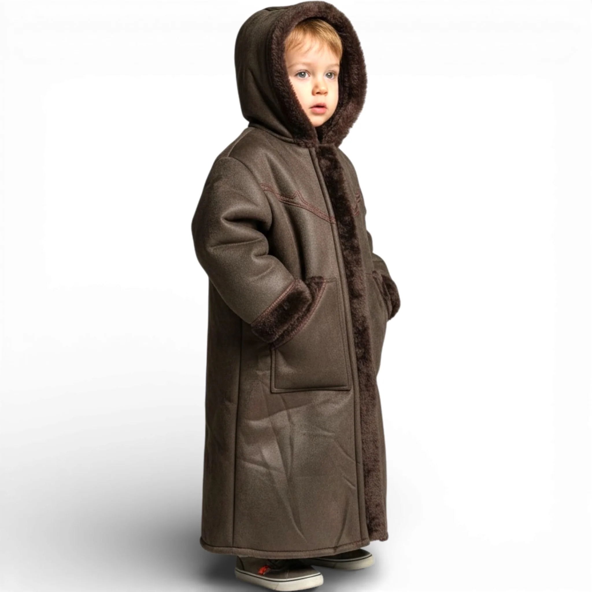 Cozy Kids Hooded Fur Coat – 2-3y Old, Soft Warm Material, Durable & Easy to Wear - Image 8