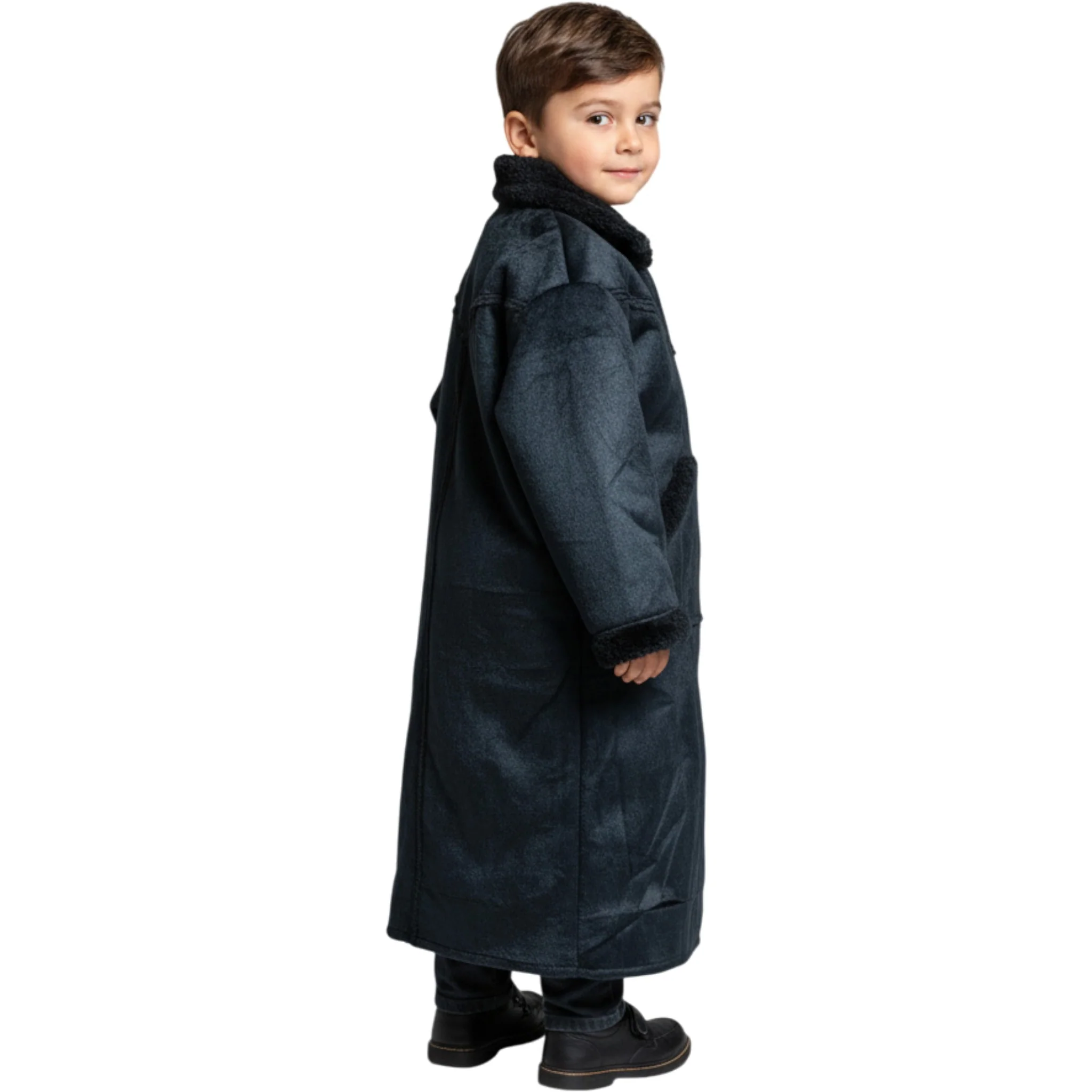 Kids Winter Fur Coat – Hooded & Stylish for 3-4 Year Olds, Warm Faux Fur Outerwear - Image 15