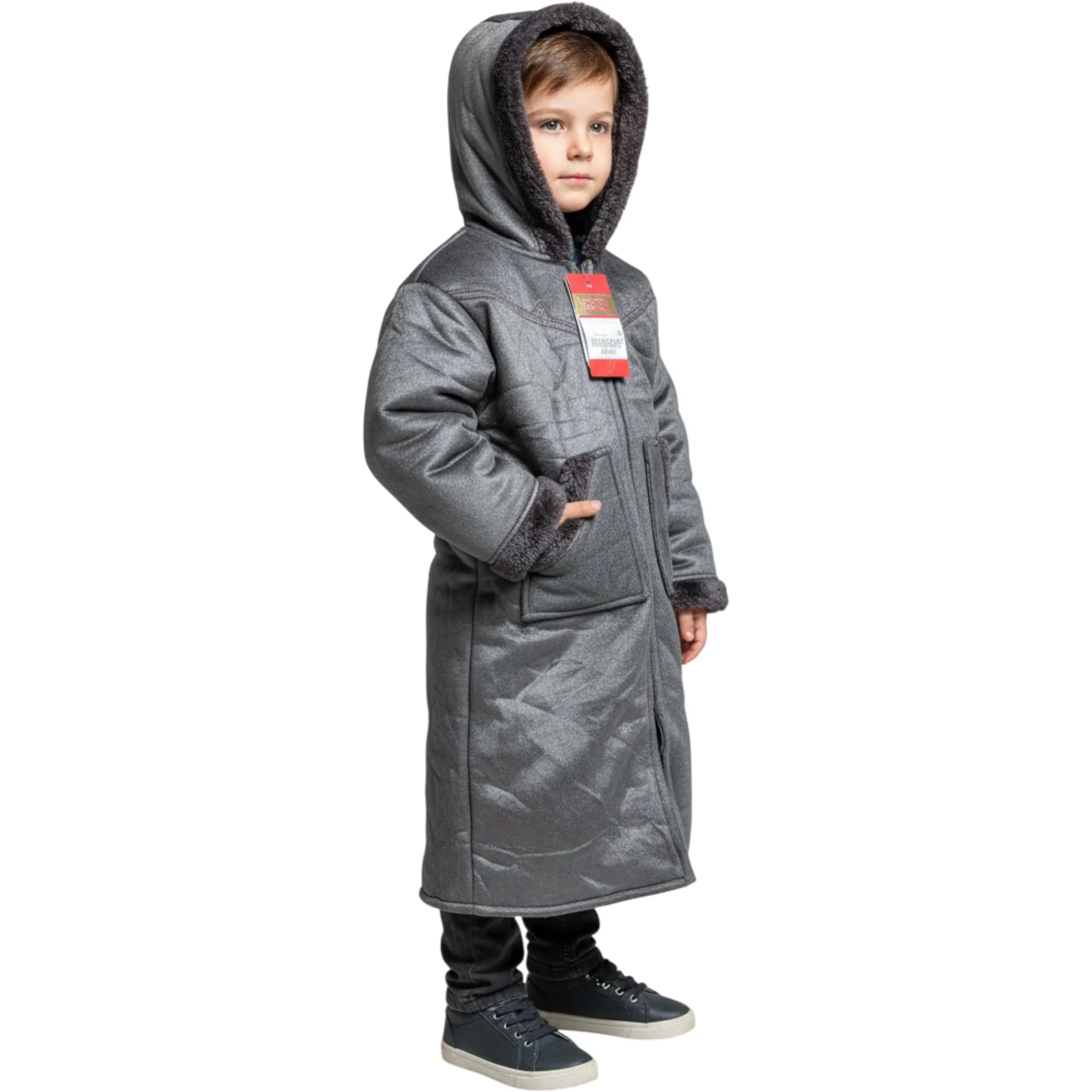 Kids Winter Fur Coat – Hooded & Stylish for 3-4 Year Olds, Warm Faux Fur Outerwear - Image 5