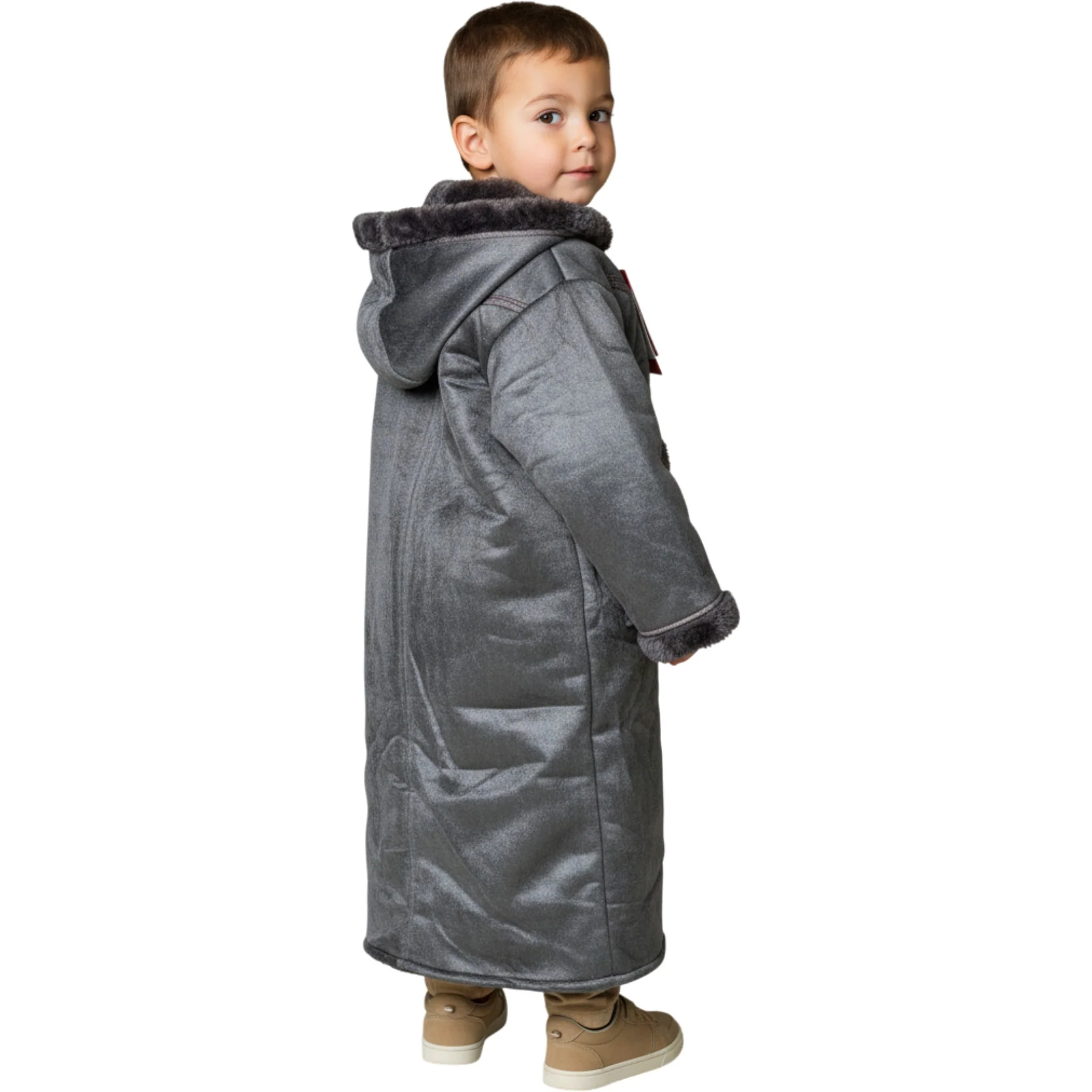 Kids Winter Fur Coat – Hooded & Stylish for 3-4 Year Olds, Warm Faux Fur Outerwear - Image 6