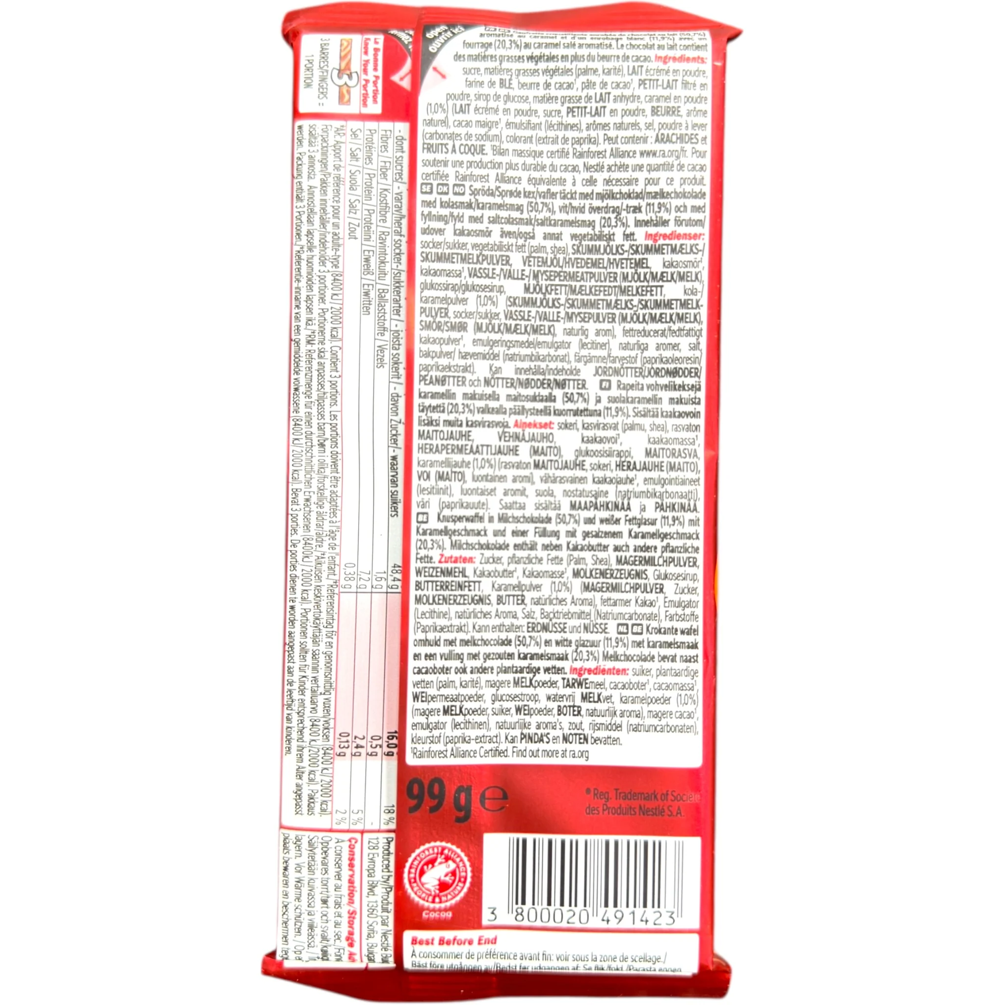 KitKat Salted Caramel Chocolate Wafer Bar 99g - Image 2