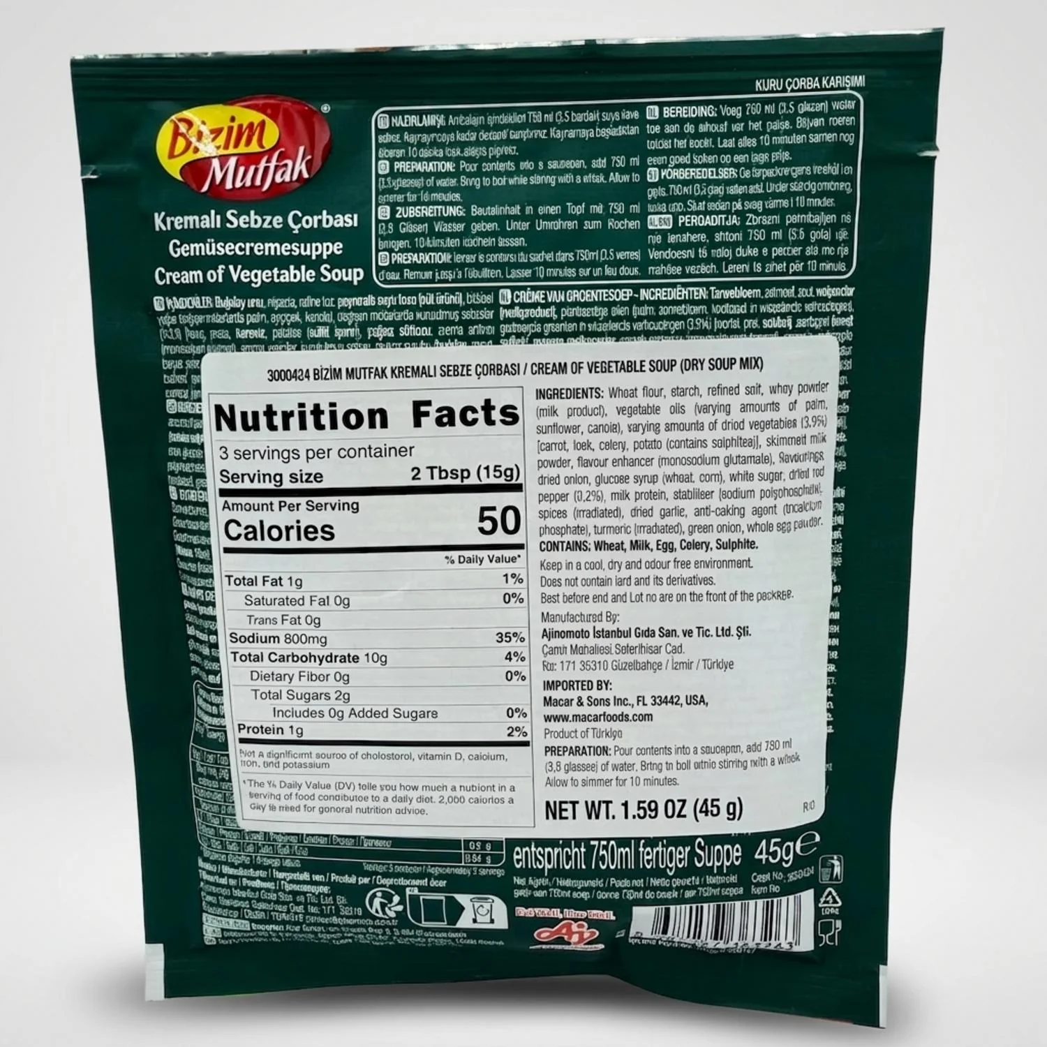 Kremalı Sebze Çorbası / Cream of Vegetable Soup (50g) - Image 2
