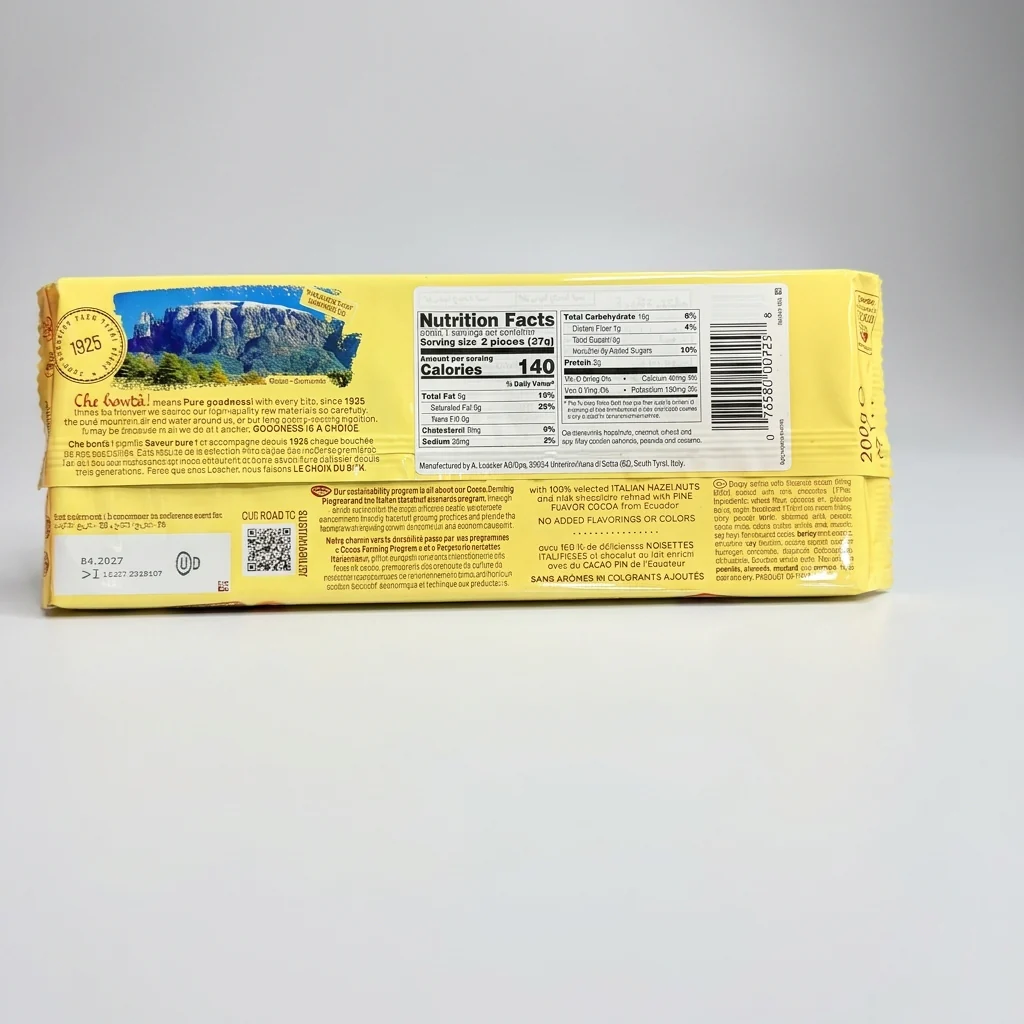Loacker Gardena Hazelnut Wafer Bar 38g - Italian Chocolate Wafer - Image 2