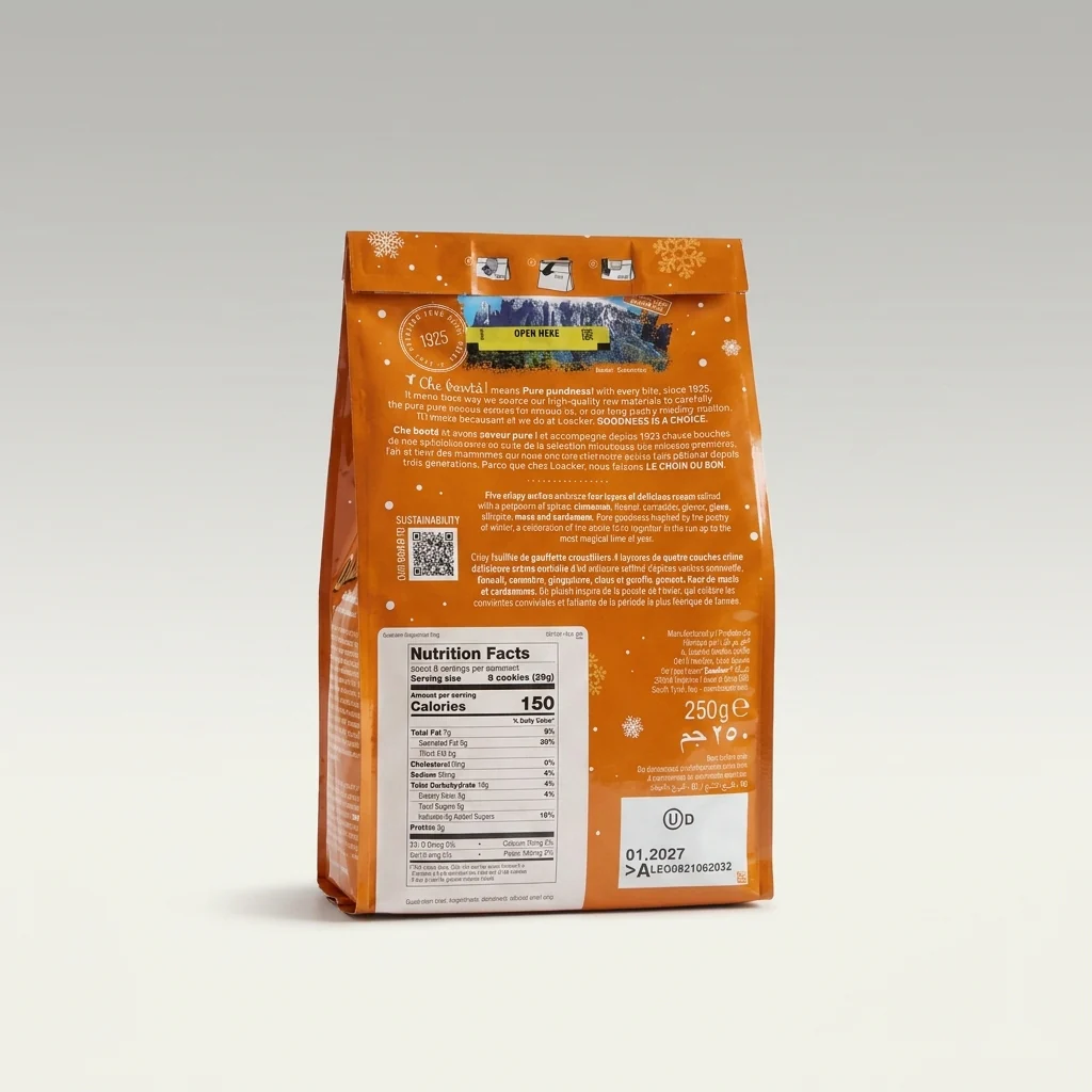 Loacker Quadratini Gingerbread 250g - Festive Wafer Cookies - Image 2