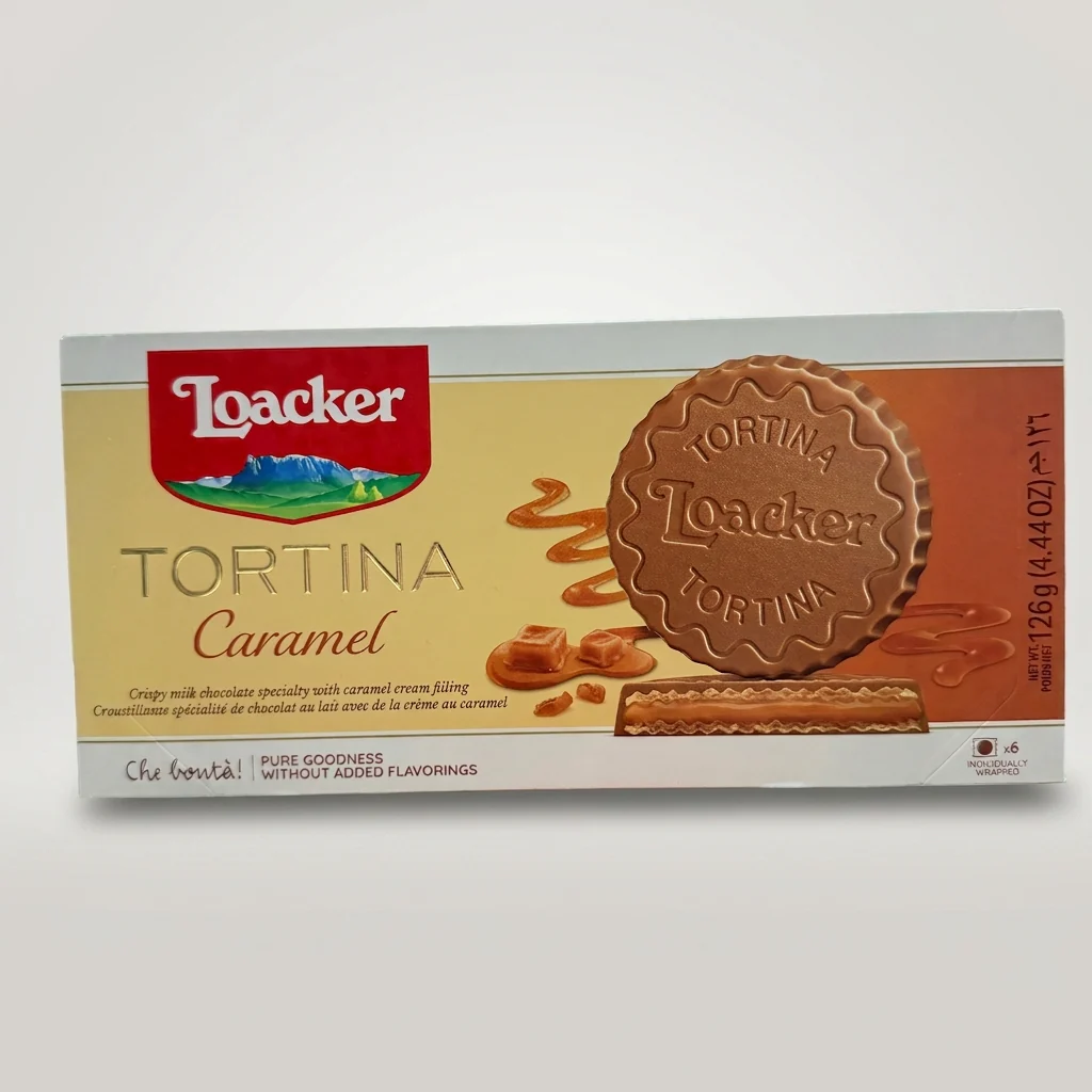 Loacker Tortina Caramel 126g - Italian Crispy Wafer Cookies