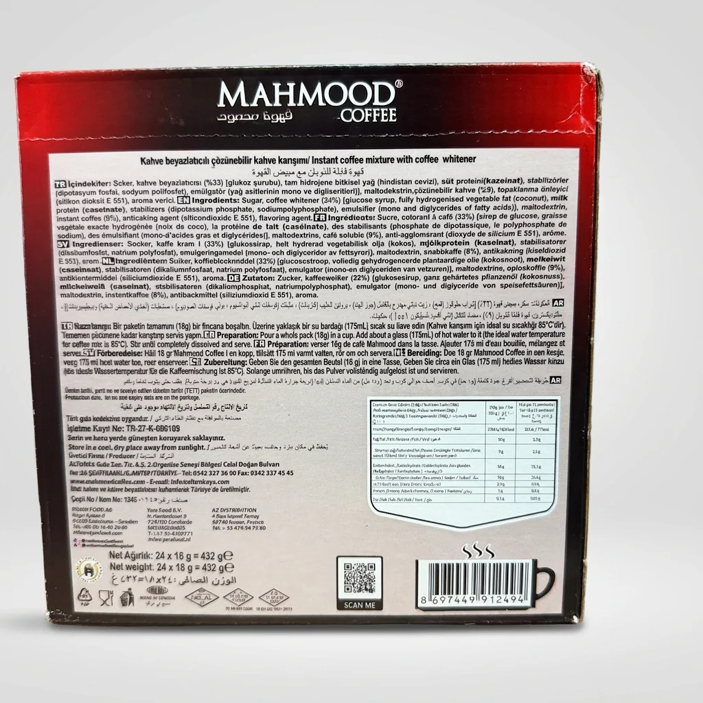 Mahmood Coffee Original 24 Sticks 432g - Instant Turkish Coffee Mix - Image 3
