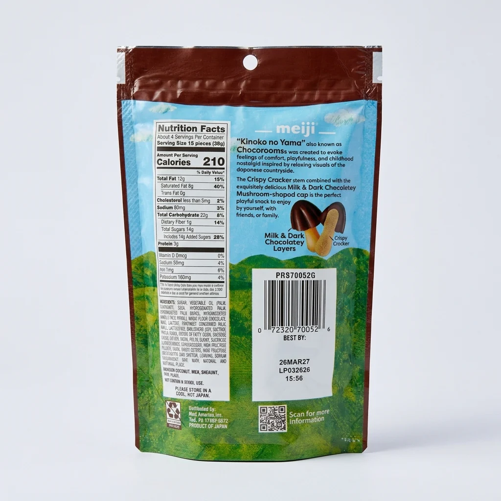 Meiji Chocorooms 5 oz - Japanese Mushroom Chocolate Snack, Peanut Free - Image 2