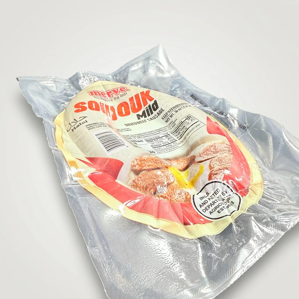 Merve Soujouk Mild Dried Beef Sausage 16 oz - Halal Turkish Sujuk - Image 2