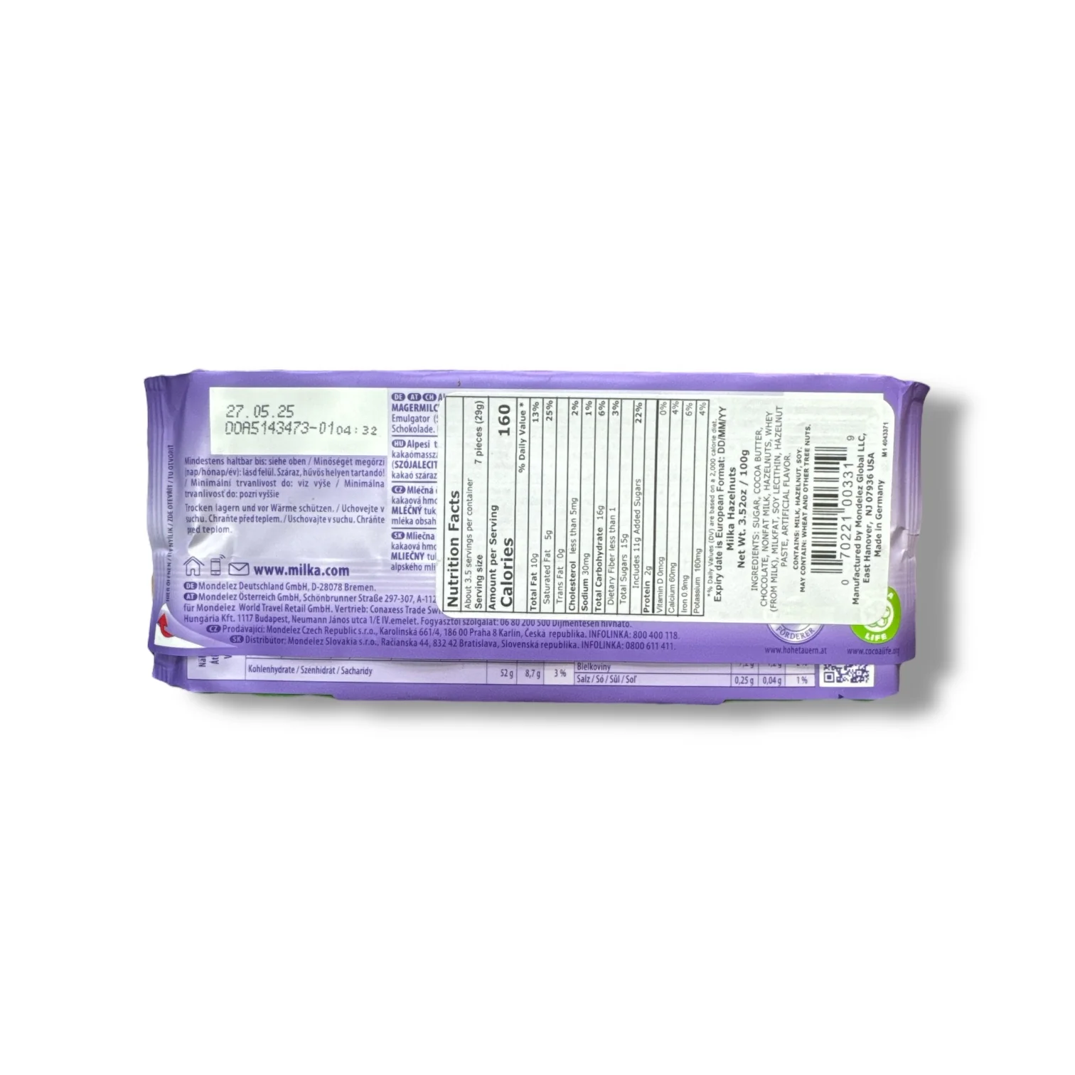 Milka Hazelnut Chocolate with Broken Hazelnuts - Image 2